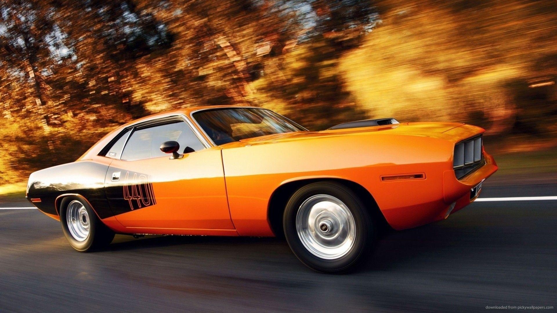 1920x1080 Orange Plymouth Barracuda Rolling Wallpaper For Samsung Galaxy Tab, Desktop