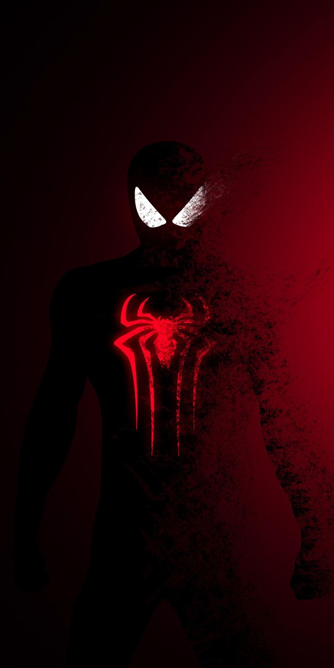 1080x2160 Spider Man, Spider Man: Far From Home, Dark Red, Fade Effect, Art Wallpaper. Marvel Spiderman Art, Superhero Wallpaper, Spiderman, Phone