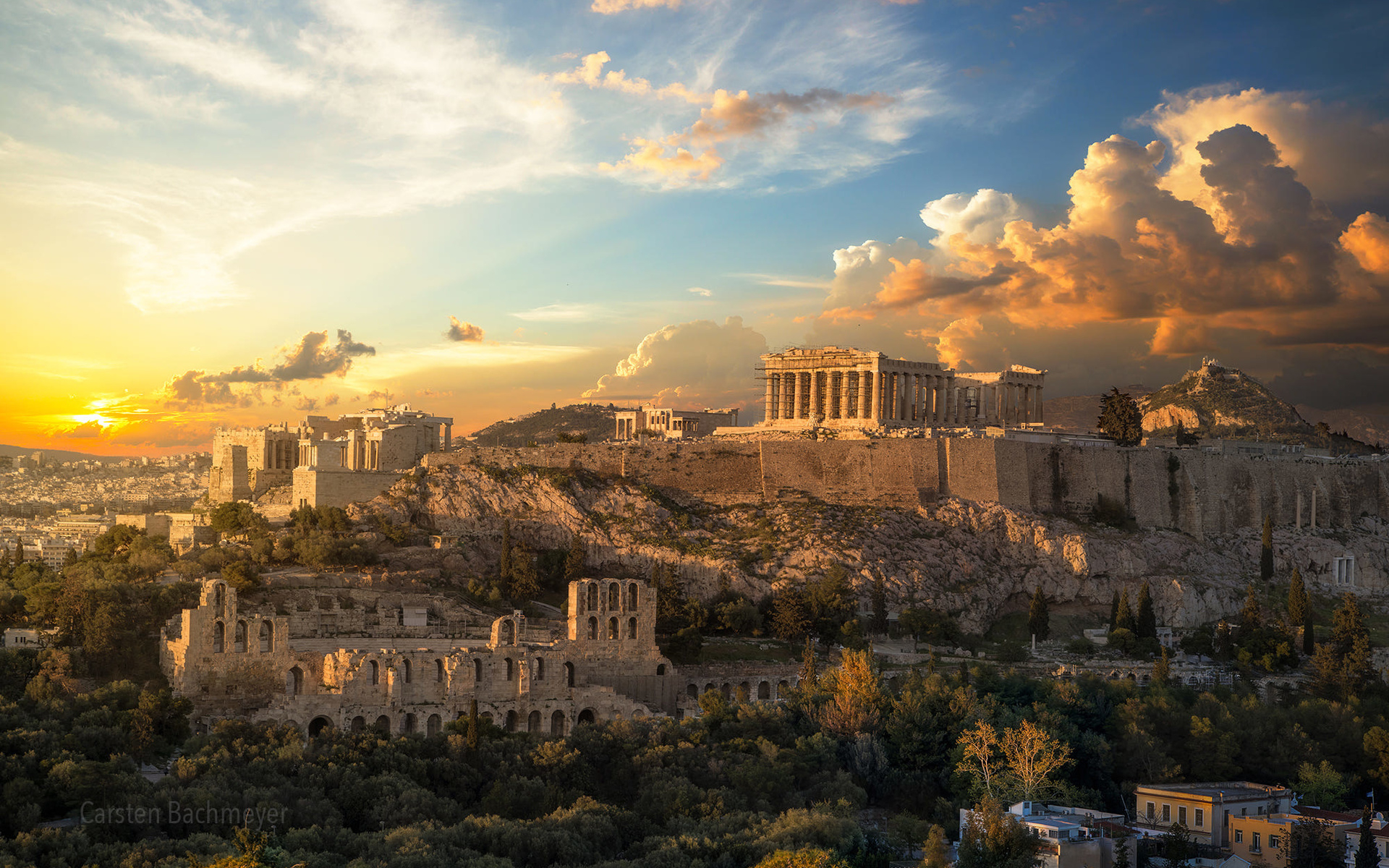 1920x1200 Download wallpaper Acropolis of Athens, greek architecture, greek, Desktop