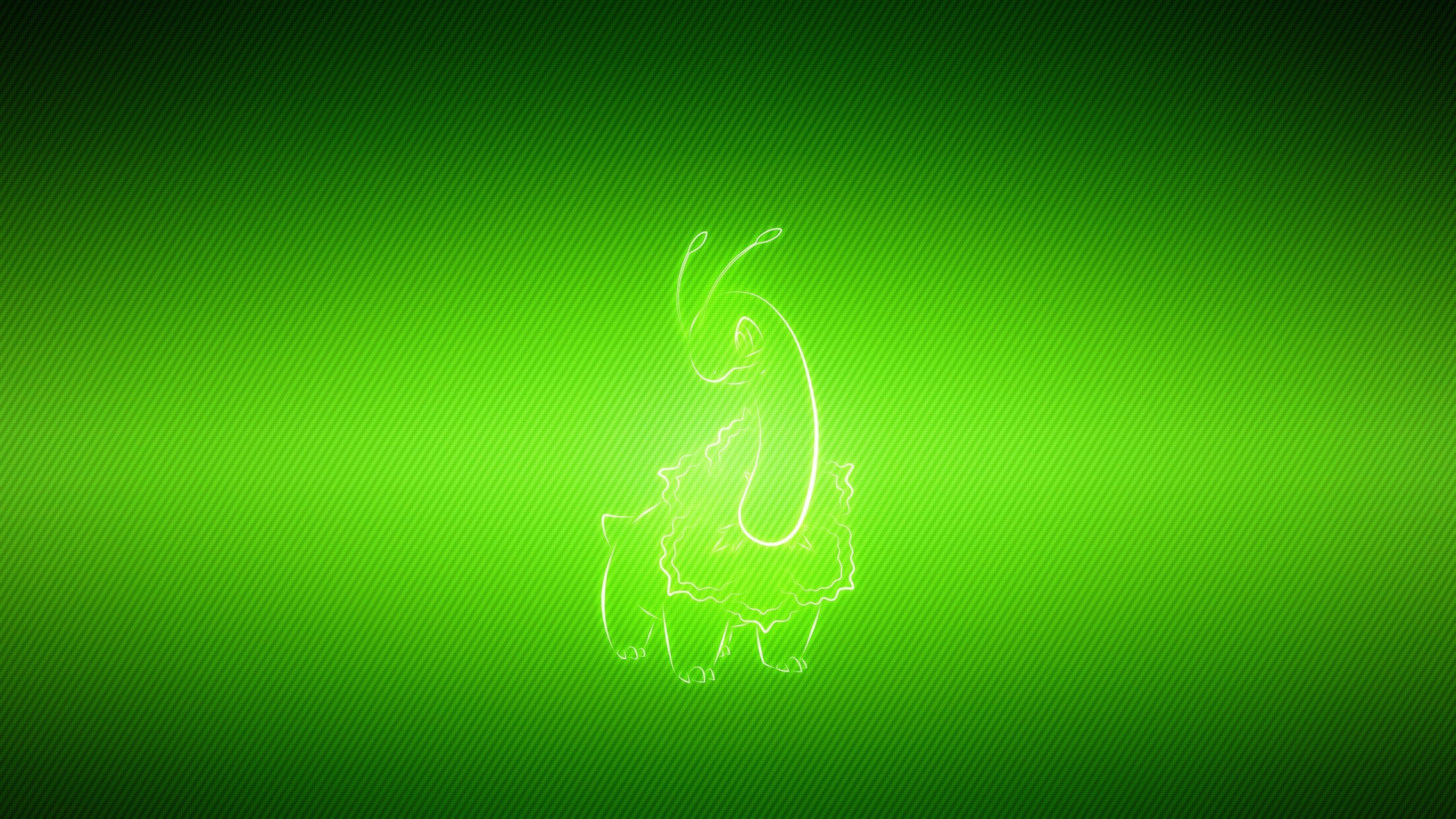 3840x2160 Download Wallpaper  Pokemon, Green background, Meganium, Desktop