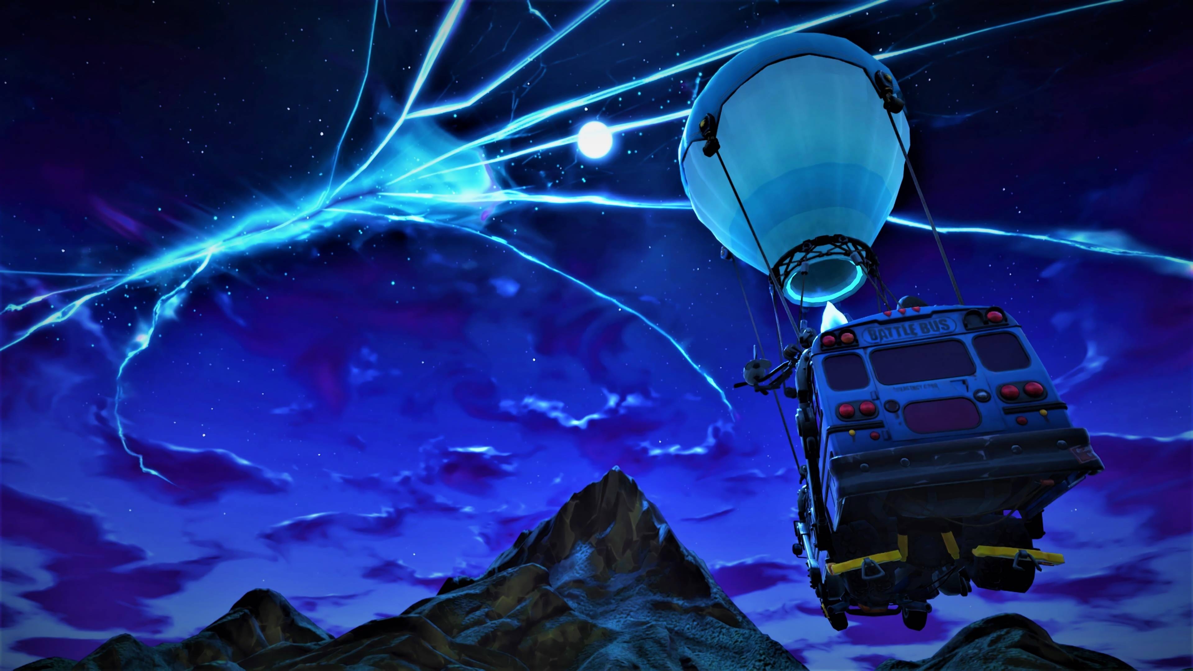 3840x2160 Fortnite Battle Royale Rift Battle Bus 4K, Desktop