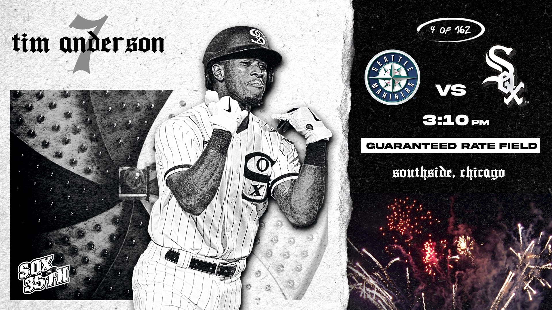 1920x1080 Sox On 35th's White Sox Lineup • April 12th 1. Tim Anderson 2. Luis Robert 3. Jose Abreu 4. Yasmani Grandal, Desktop