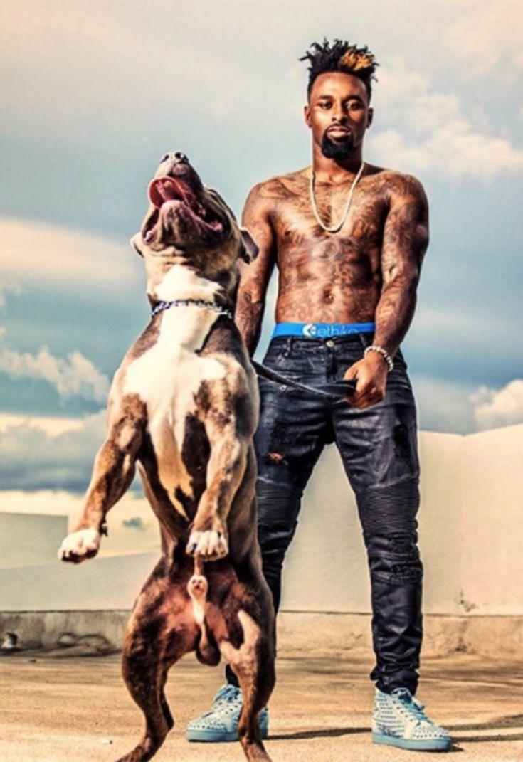 740x1080 Jarvis Landry and his pitbull. ETHIKA MENS. Men, Football players, Phone