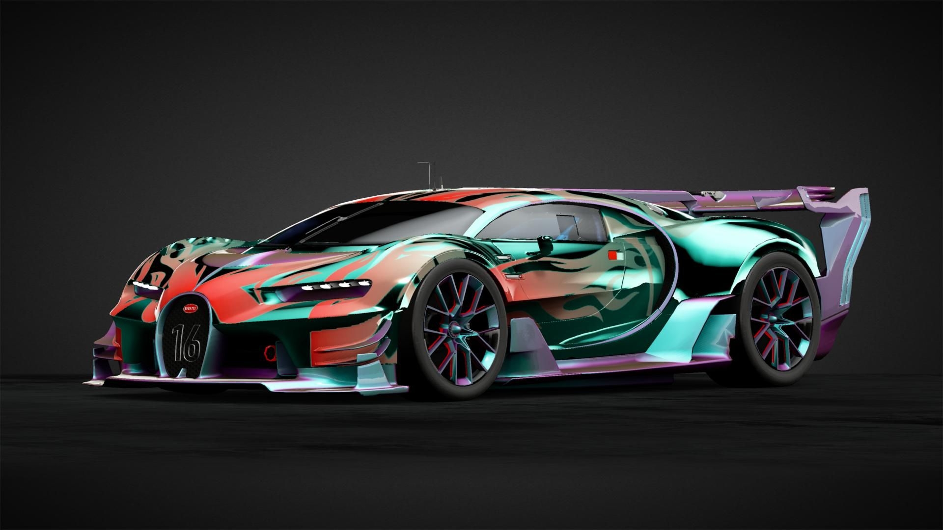 1920x1080 Bugatti Fire Livery by Raidbot. Community. Gran Turismo Sport, Desktop