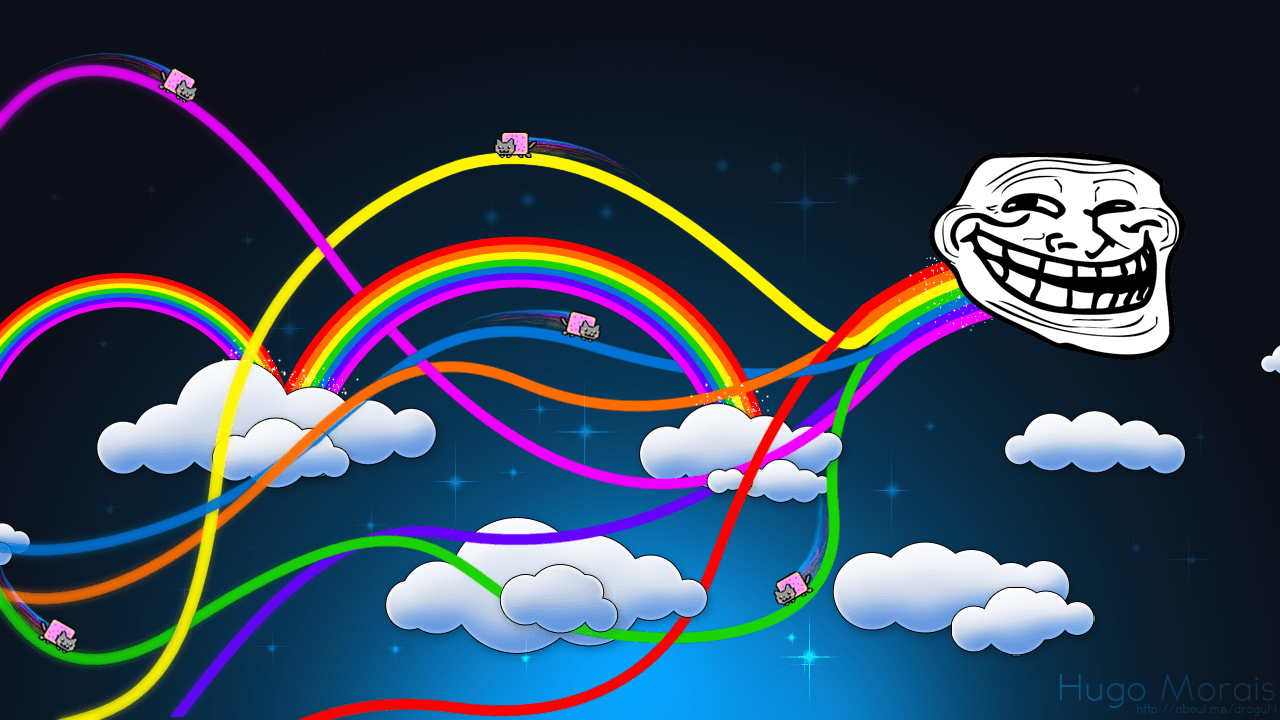 1280x720 Troll Nyan Rainbow Wallpaper, Desktop