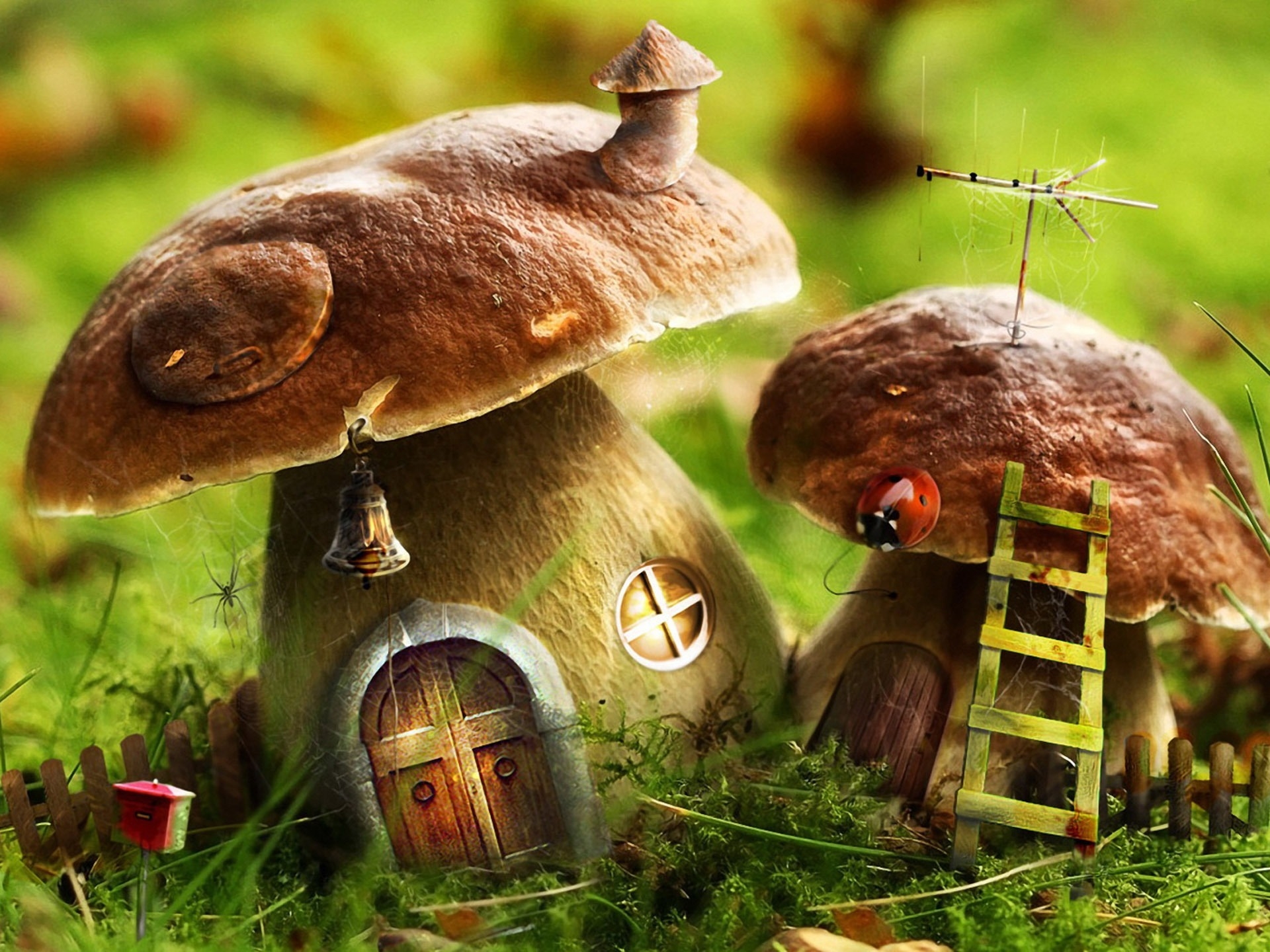 1920x1440 Mushroom House HD Desktop Wallpaper 26934, Desktop