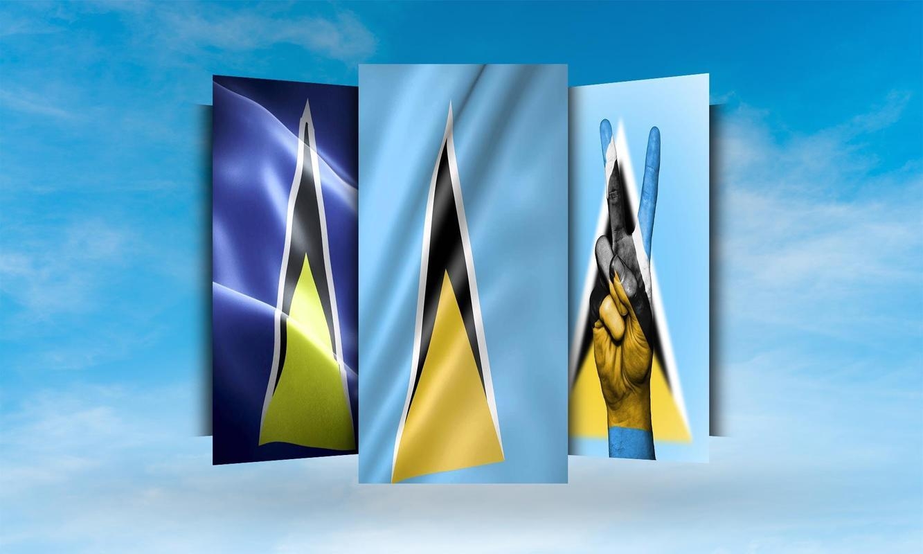 1340x800 Saint Lucia Flag Wallpaper for Android, Desktop