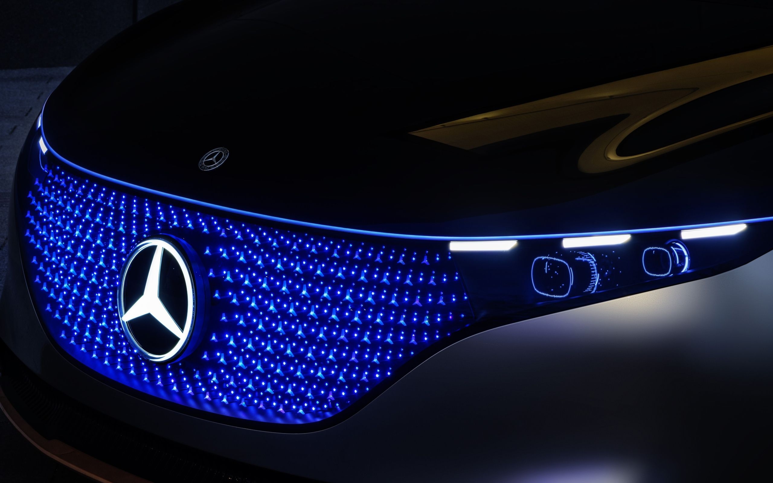 2560x1600 Neon Lights For 2019 Mercedes Benz Vision EQS Desktop Wallpaper, Desktop