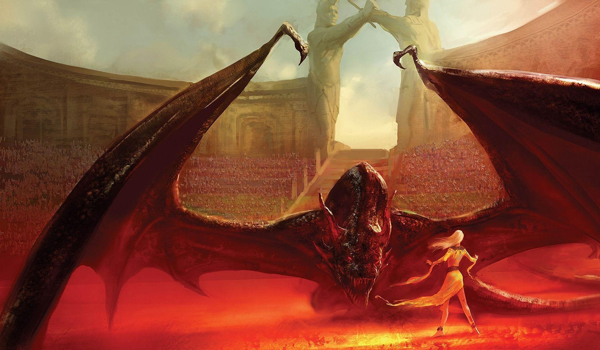 1920x1130 Marc simonetti Song of Ice and Fire Daenerys Targaryen Drogon, Desktop