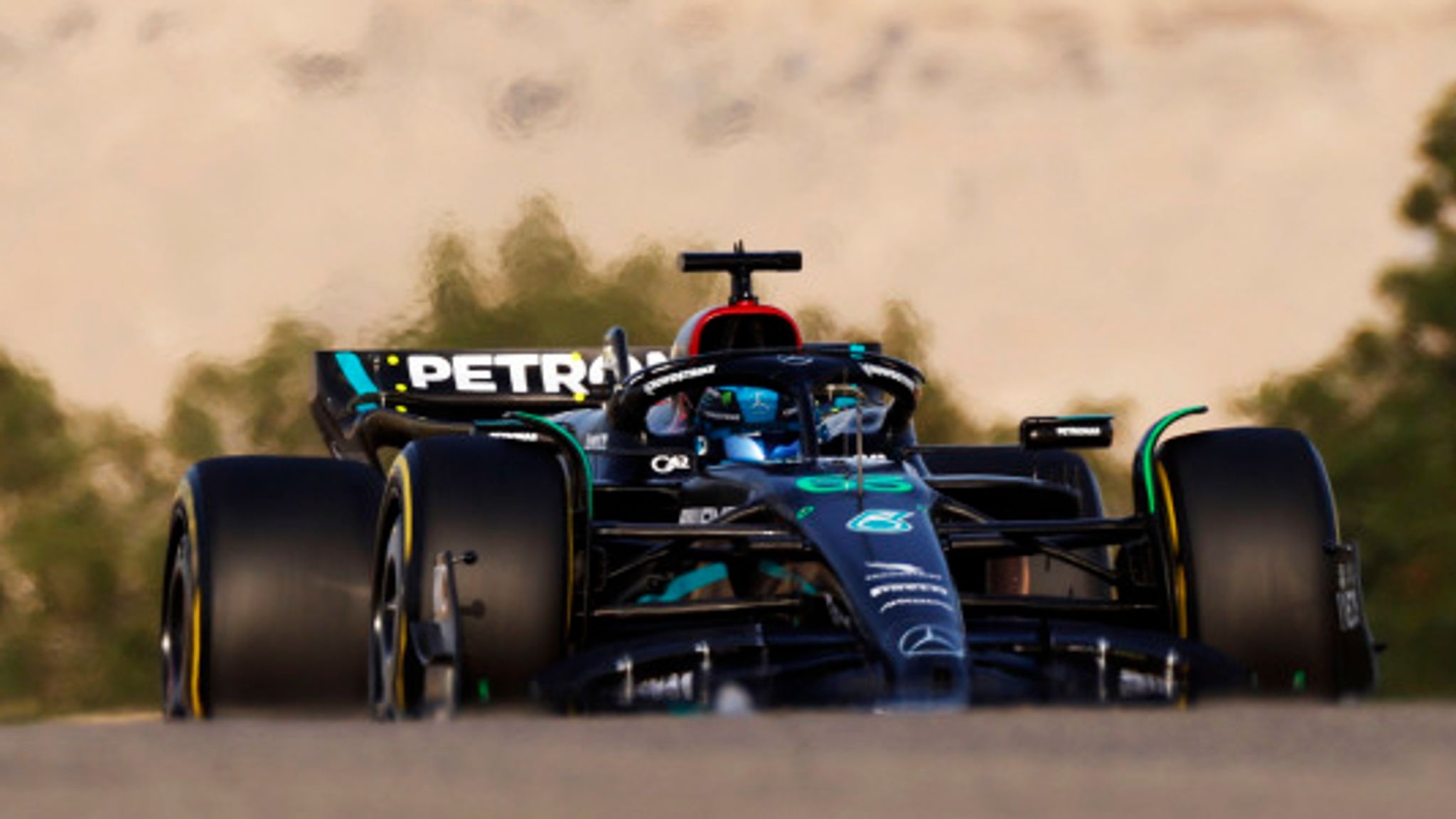 2050x1160 George Russell doubts Mercedes can challenge Red Bull and Ferrari for victory in first race of 2023 F1 season, Desktop