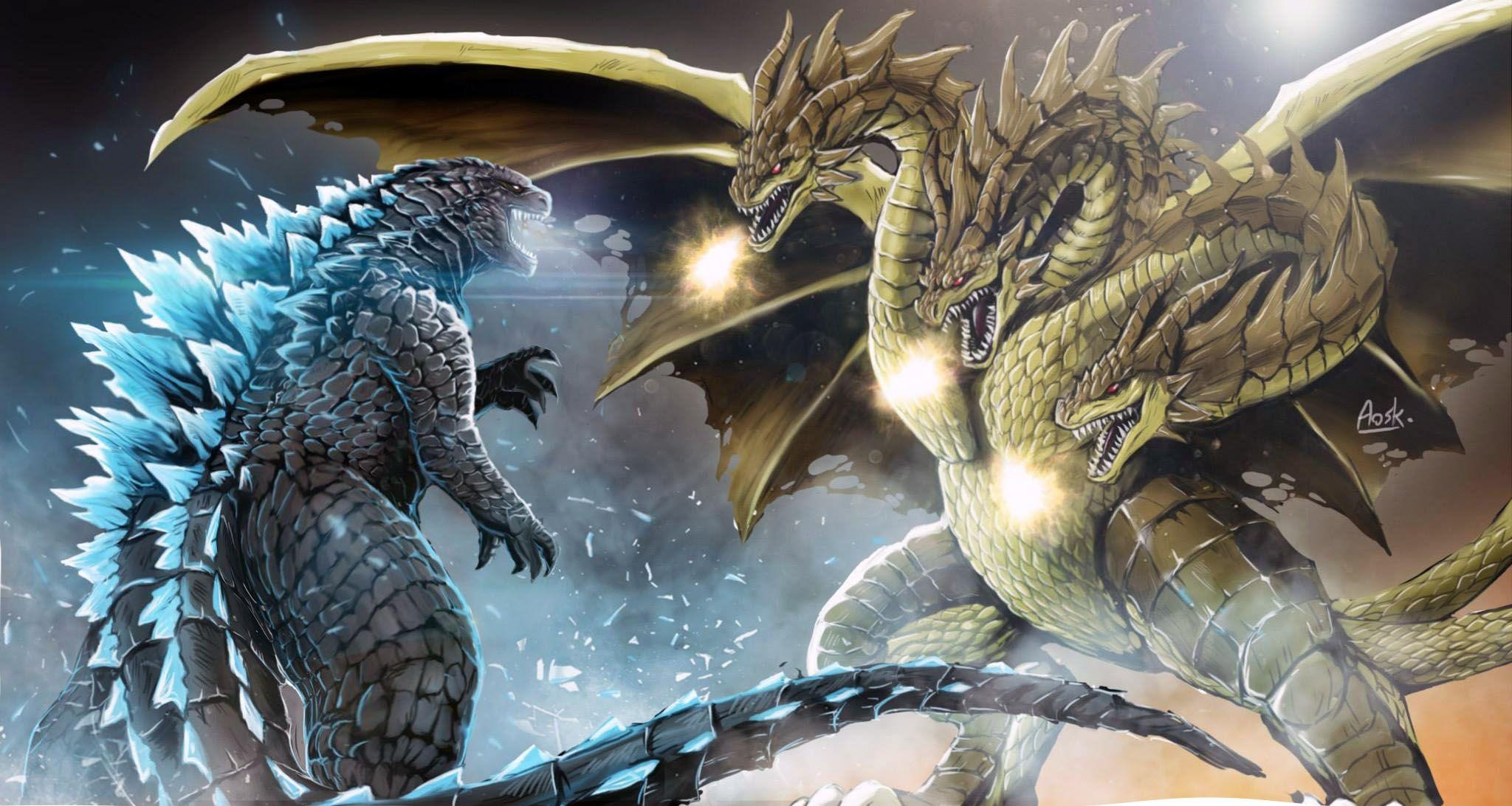 2050x1100 Godzilla Vs. King Ghidorah Wallpaper. T, Desktop