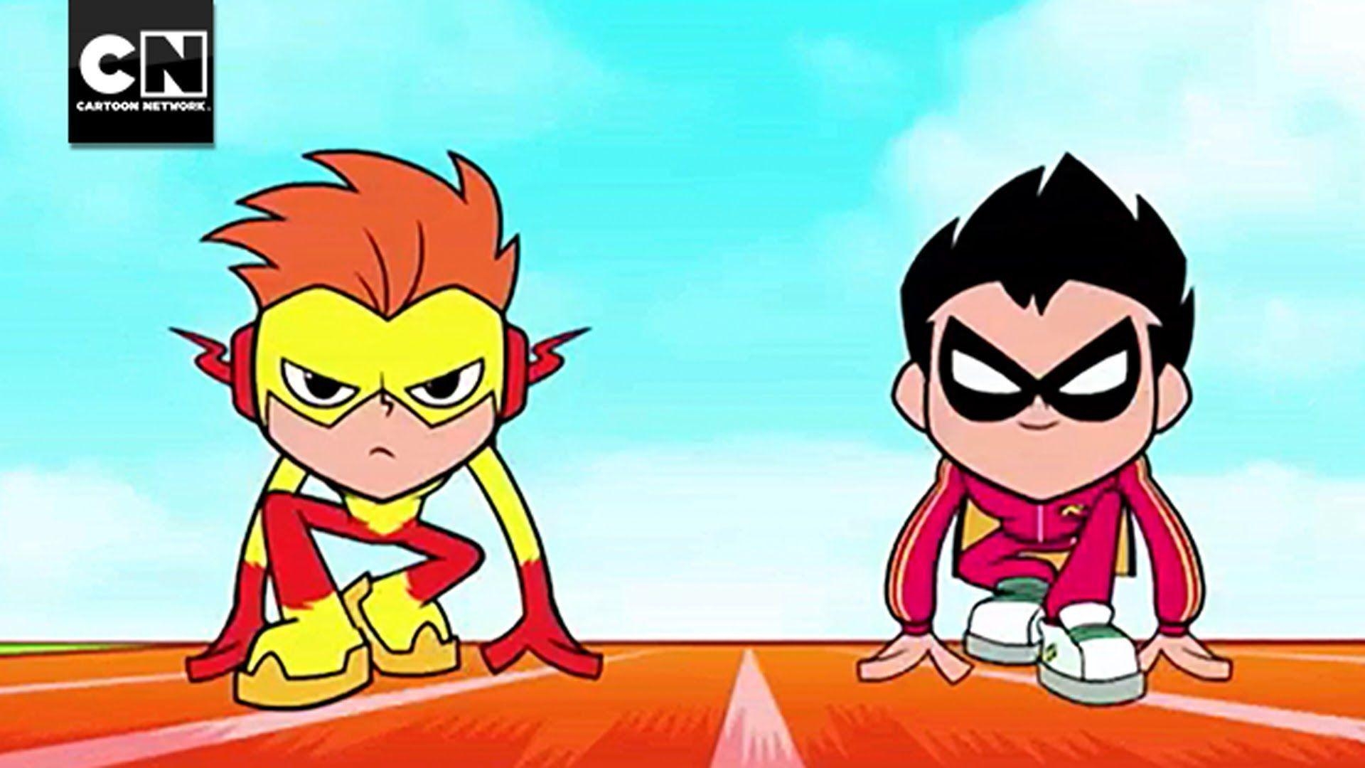 1920x1080 Robin Races Kid Flash I Teen Titans Go! I Cartoon Network, Desktop