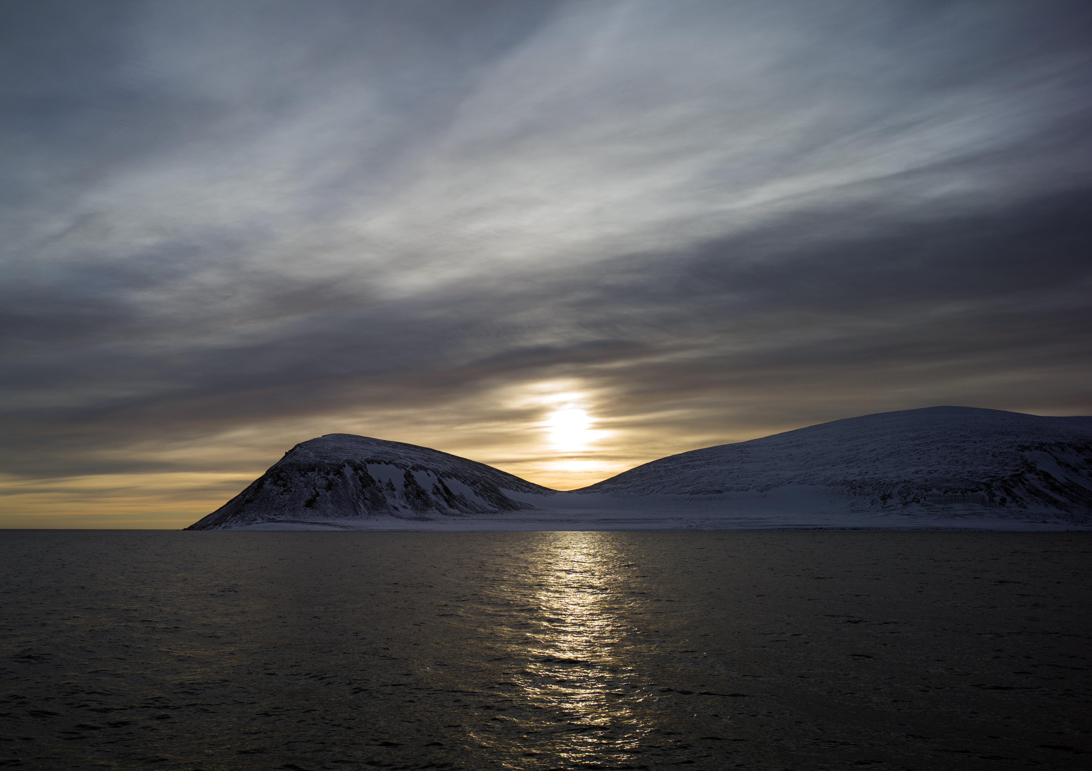 4580x3240 Photo of sunset under mountains, svalbard HD wallpaper, Desktop