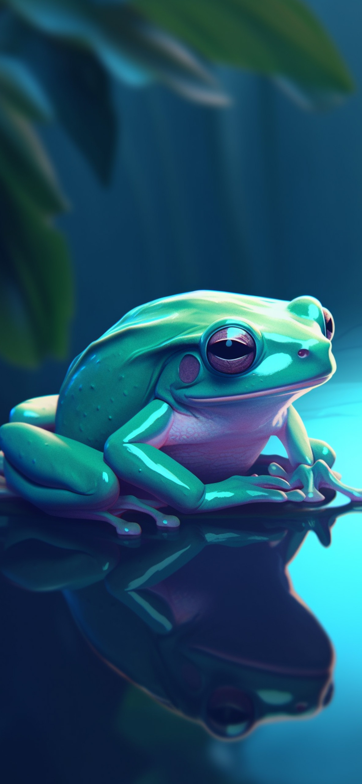 1190x2560 Green Toad Blue Wallpaper Frog Wallpaper for iPhone 4k, Phone