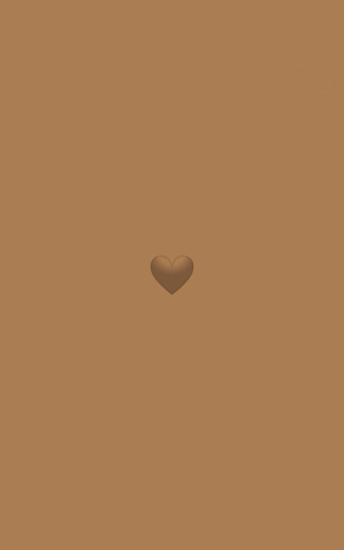 1200x1920 Download Minimalist Light Brown Aesthetic Heart Wallpaper, Phone