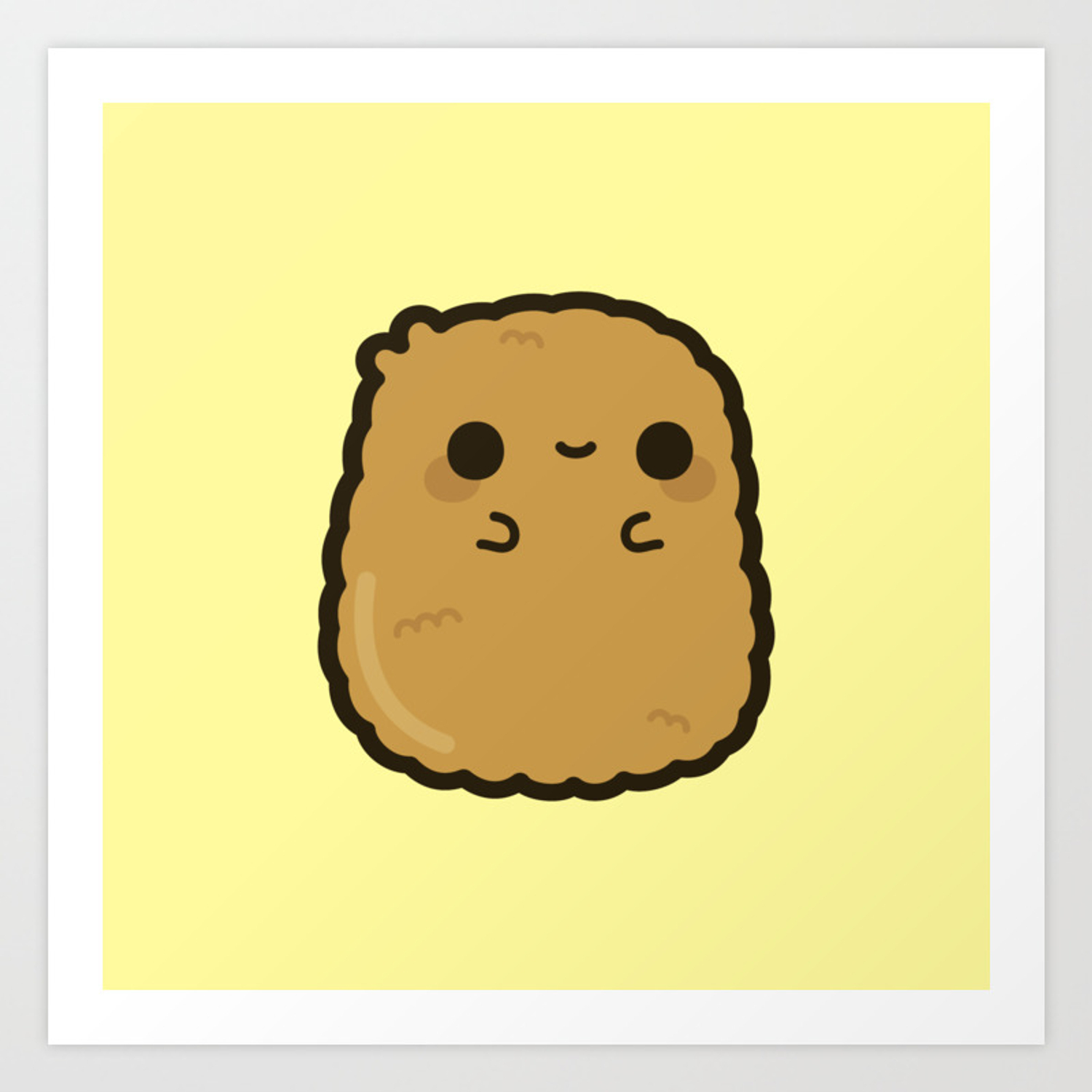 1500x1500 Cute chicken nugget Art Print, Phone