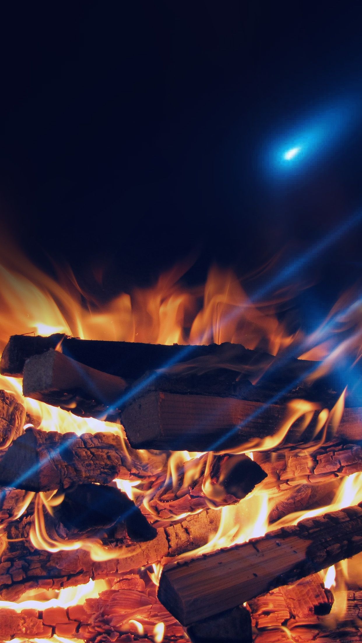 1250x2210 Camp Fire Night Nature Flare Wallpaper, Phone