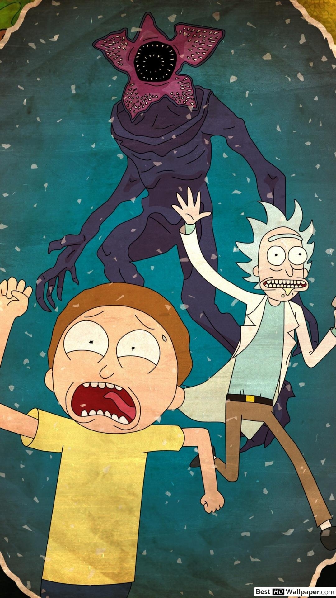 1080x1920 rick and morty and monsters HD wallpaper download, Phone