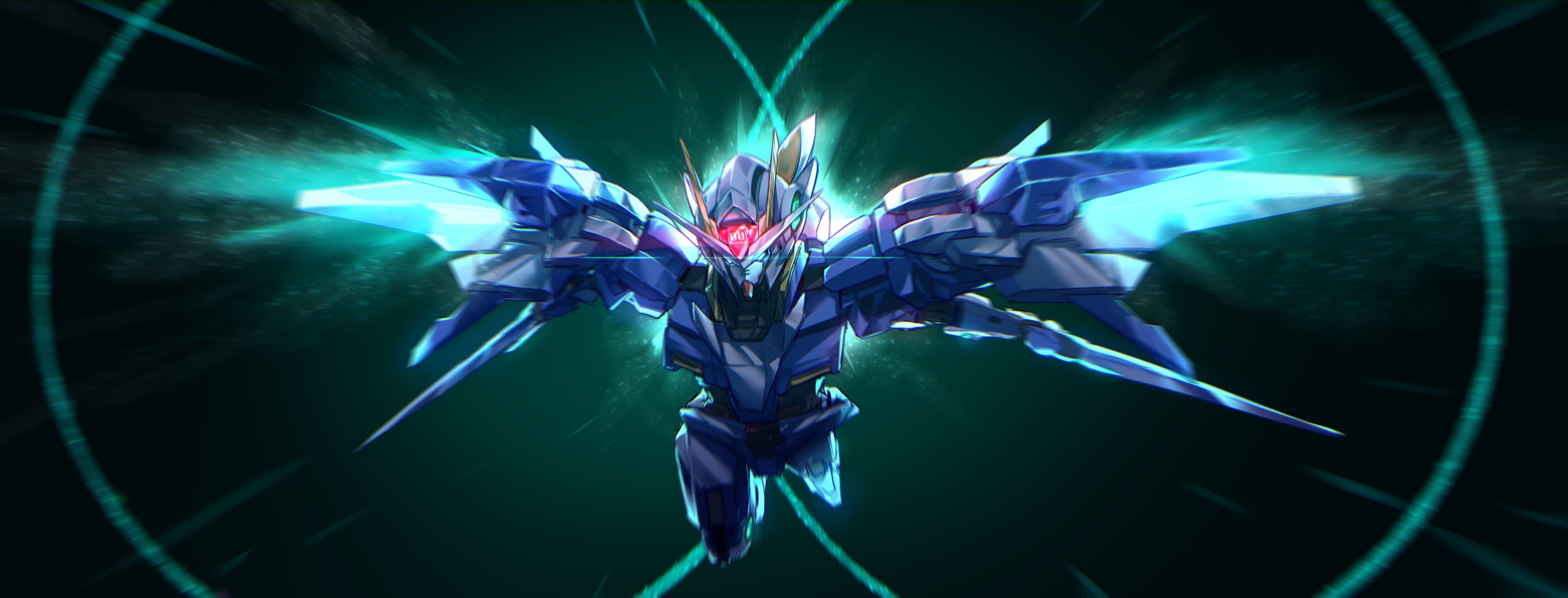 6500x2480 4k Gundam Wallpaper, Dual Screen