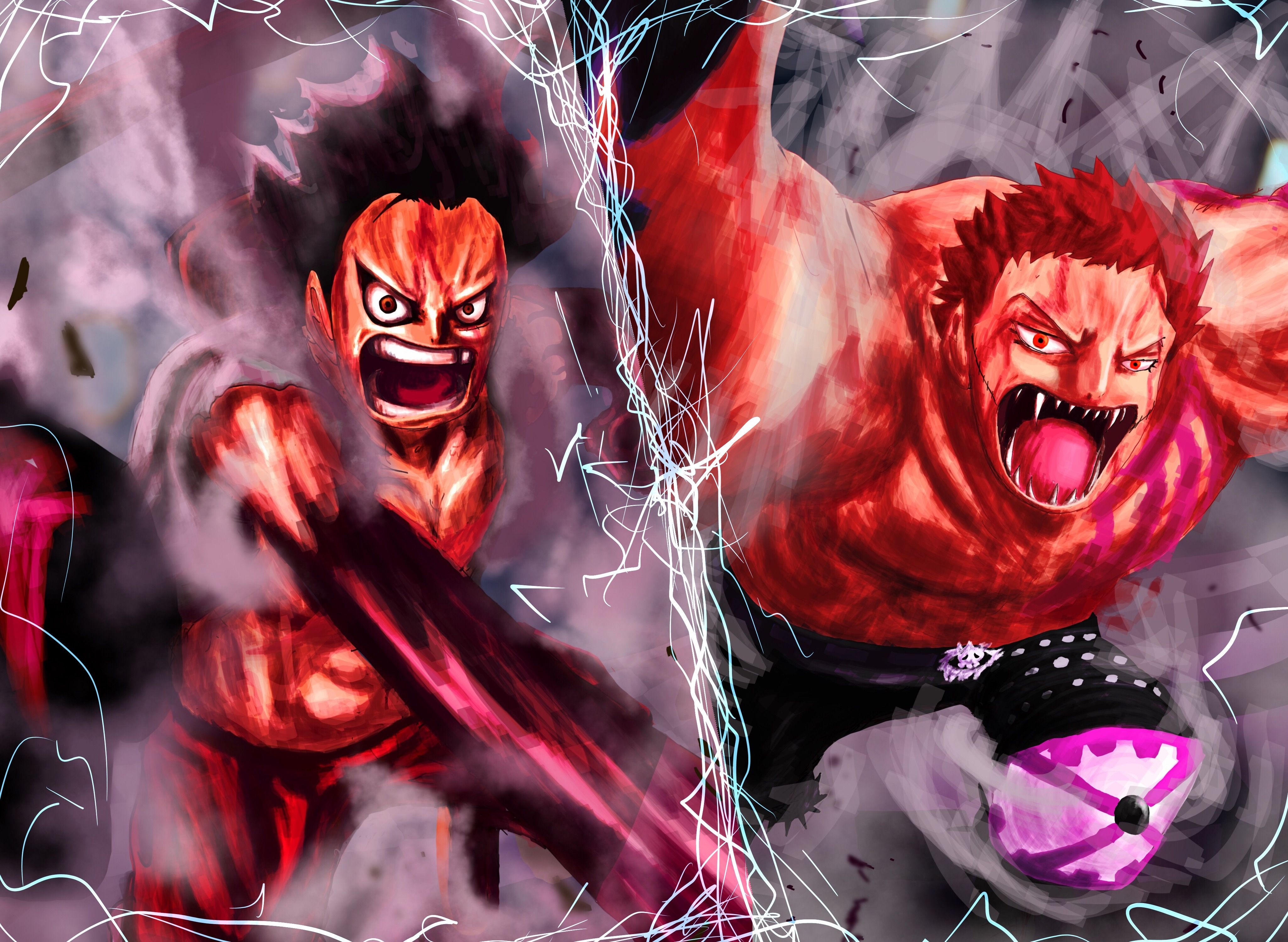 4100x3000 Monkey D. Luffy, Charlotte Katakuri wallpaper, Desktop