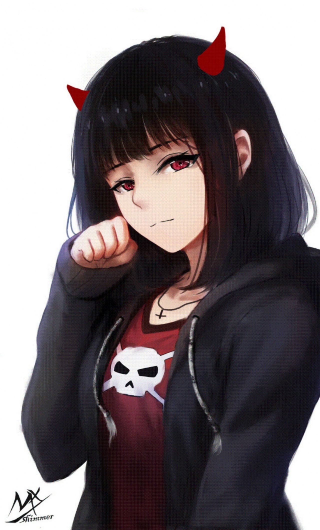 1280x2120 Download Devil, cute, anime girl, art.wallpapercan.com, Phone