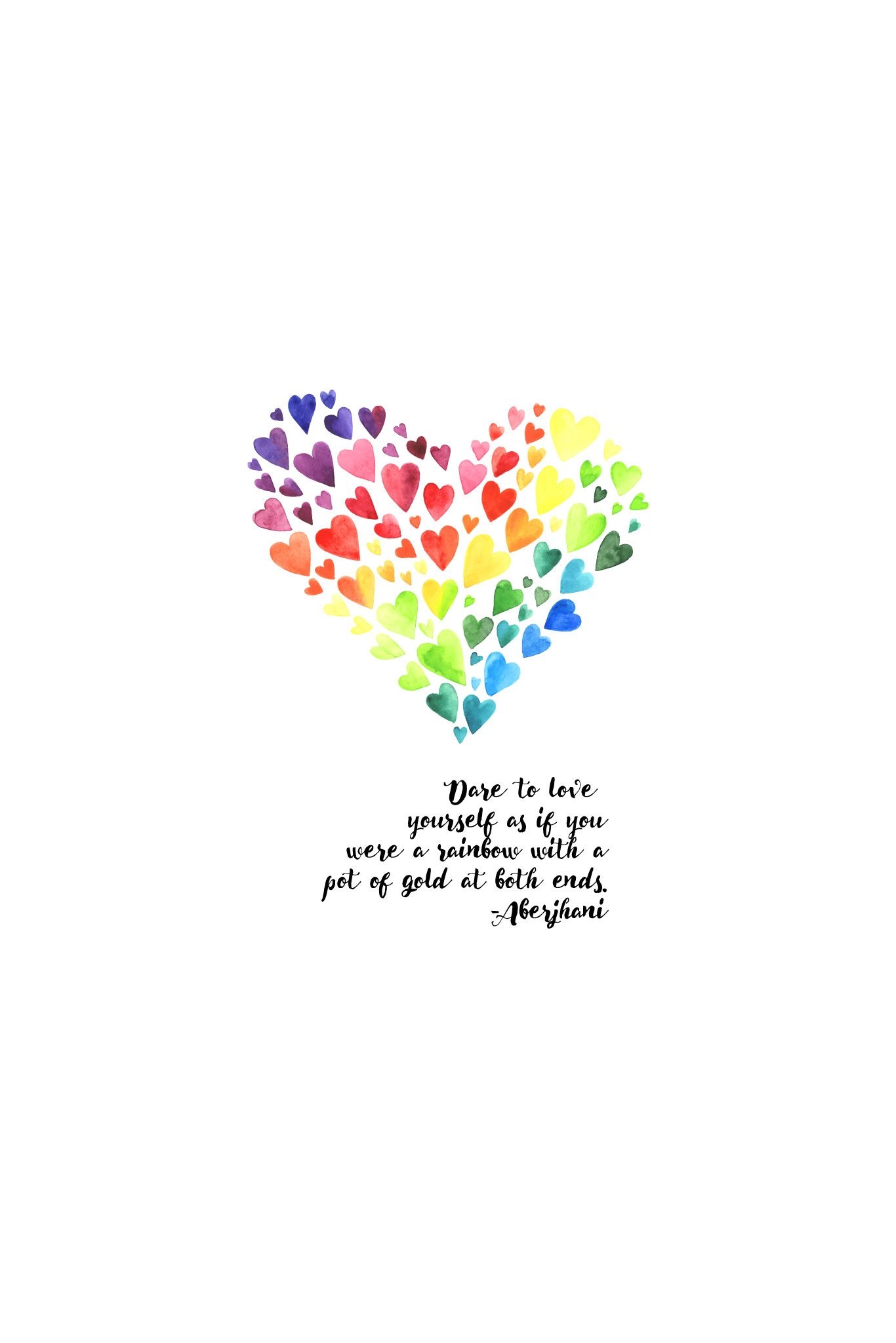 1370x2050 Rainbow Hearts Digital Wallpaper, Phone