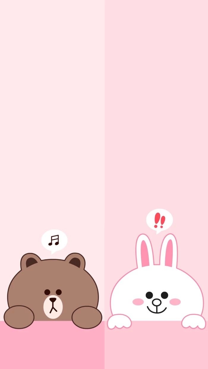 700x1250 Cute Bear And Bunny, Phone