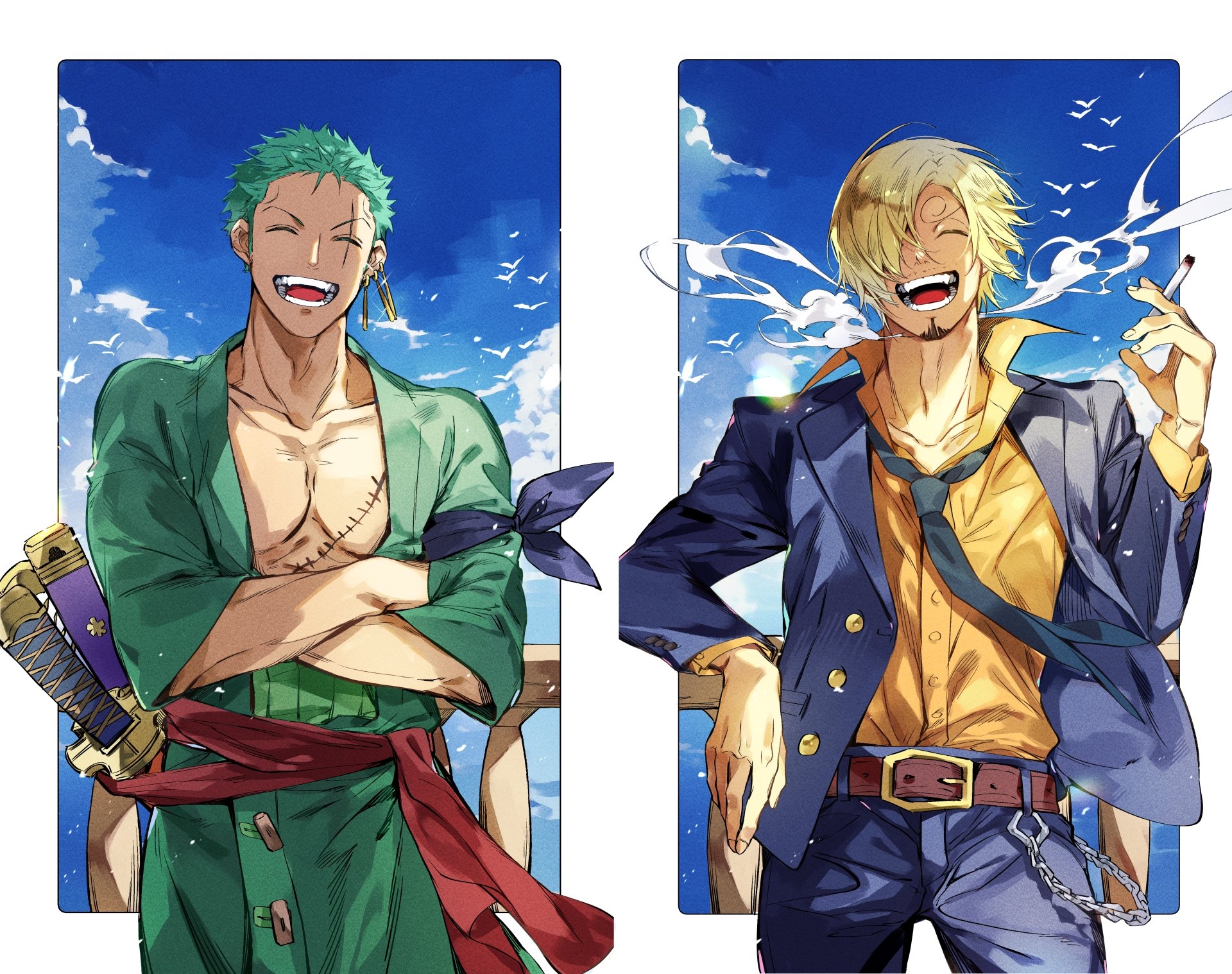 1920x1520 Zoro & Sanji by ほろば いさ子, Desktop