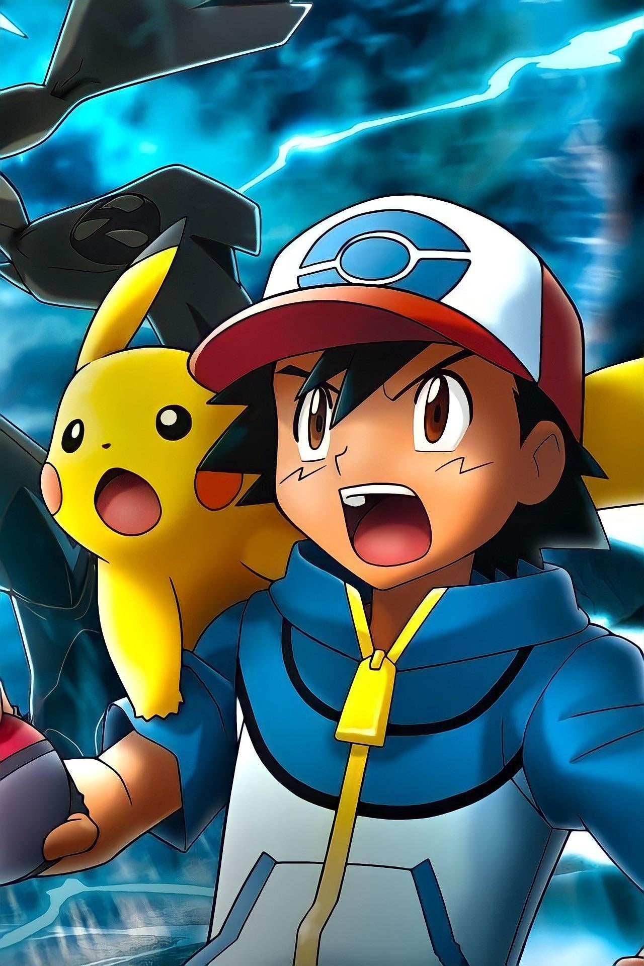 1280x1920 Wallpaper Ash Ketchum, Pokmon GO, Ashs Pikachu, Pikachu, Legendary Pokmon, Background Free Image, Phone