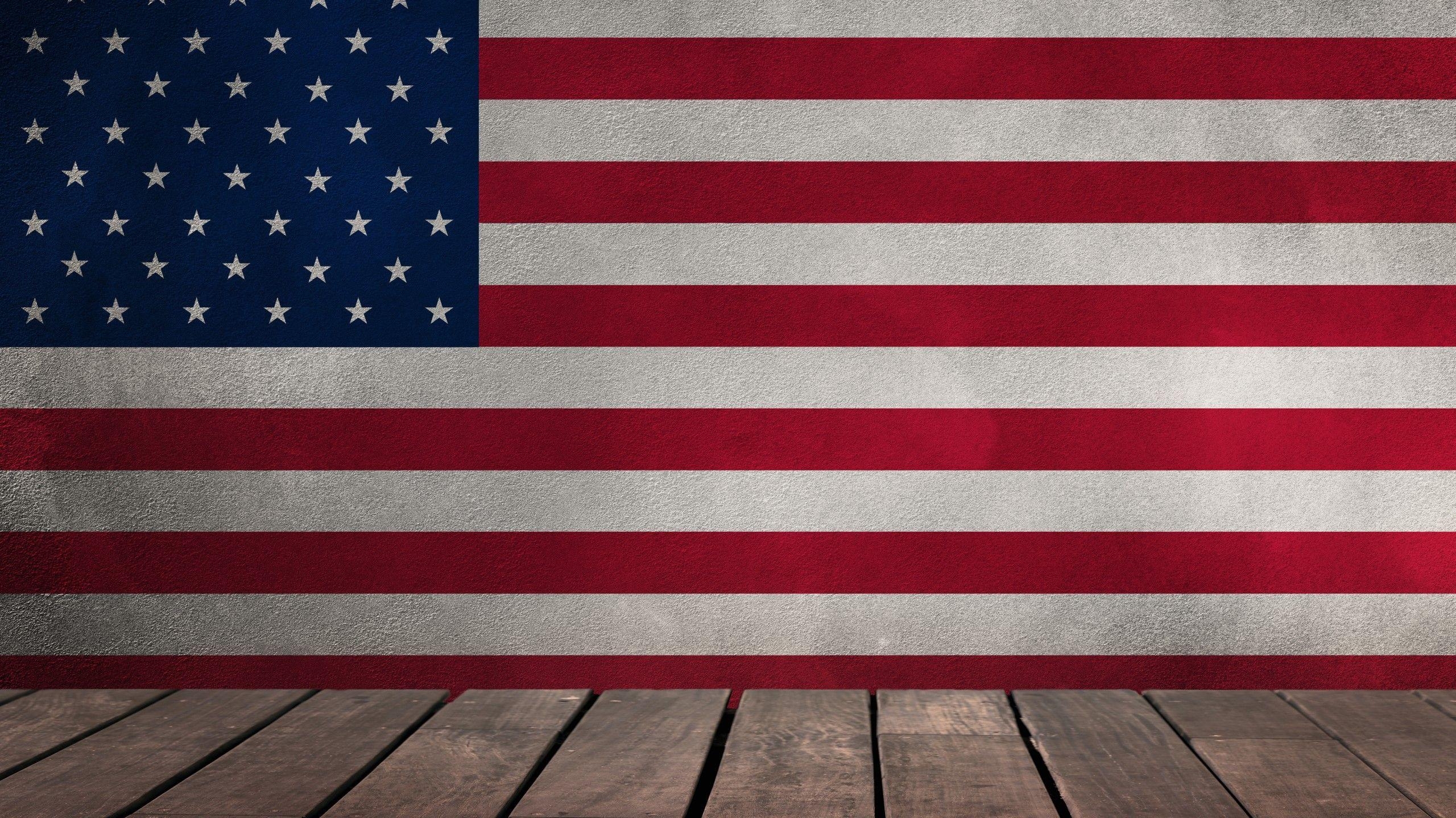 2560x1440 Wallpaper Flag of USA, National flag, HD, 5K, World, Desktop