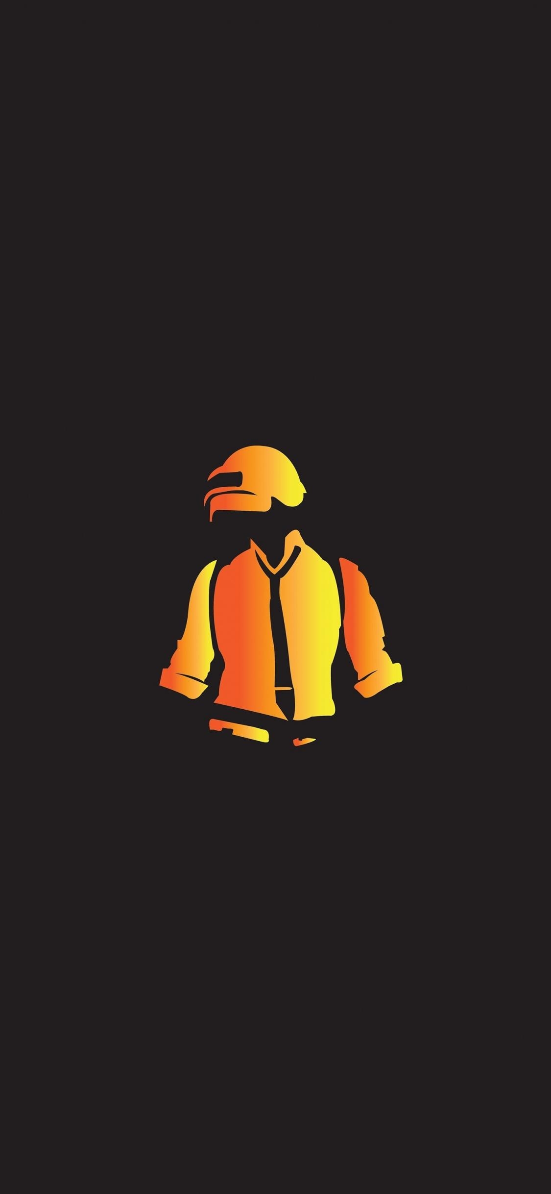 1130x2440 Download  wallpaper minimal, pubg, yellow, helmet, Phone