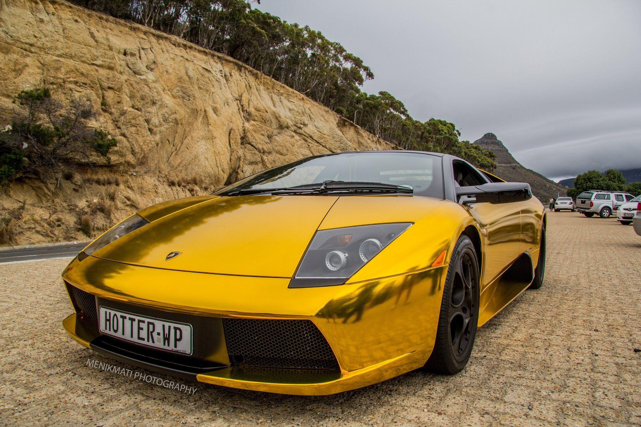 2050x1370 Lamborghini Murcielago gold chrome coupe Vinyl wrap cars supercars, Desktop