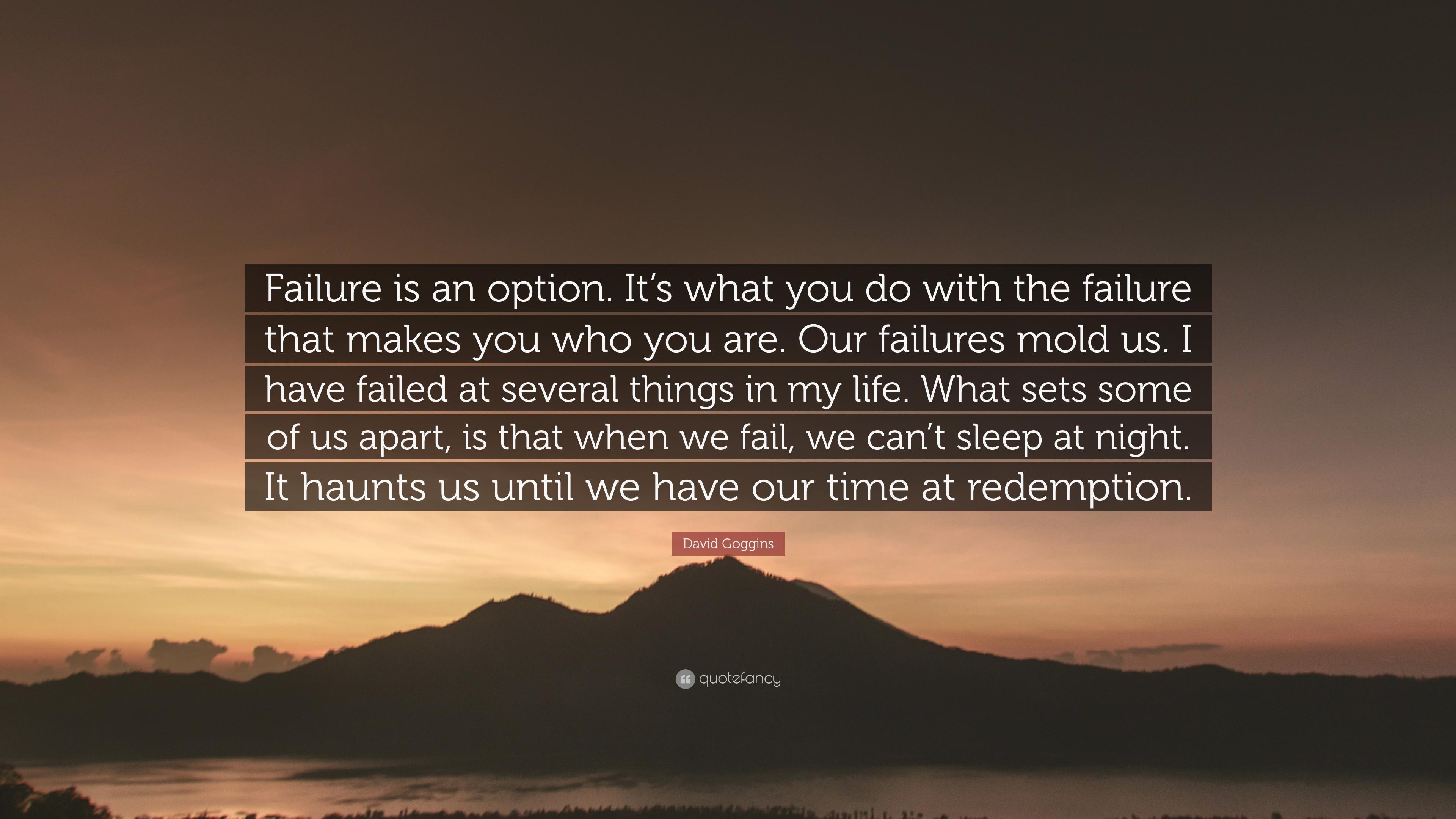 3840x2160 David Goggins Quote: “Failure is an option. It's what you do, Desktop