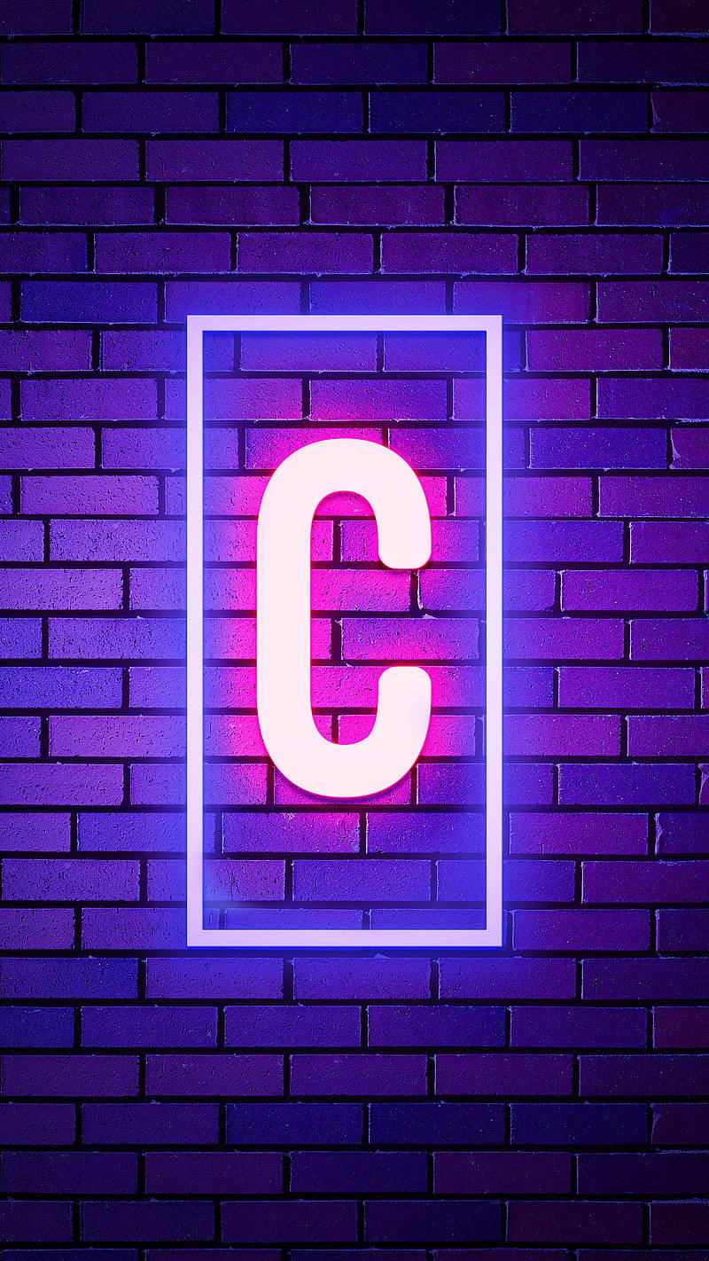 800x1430 Download Letter C Neon Light Wallpaper, Phone