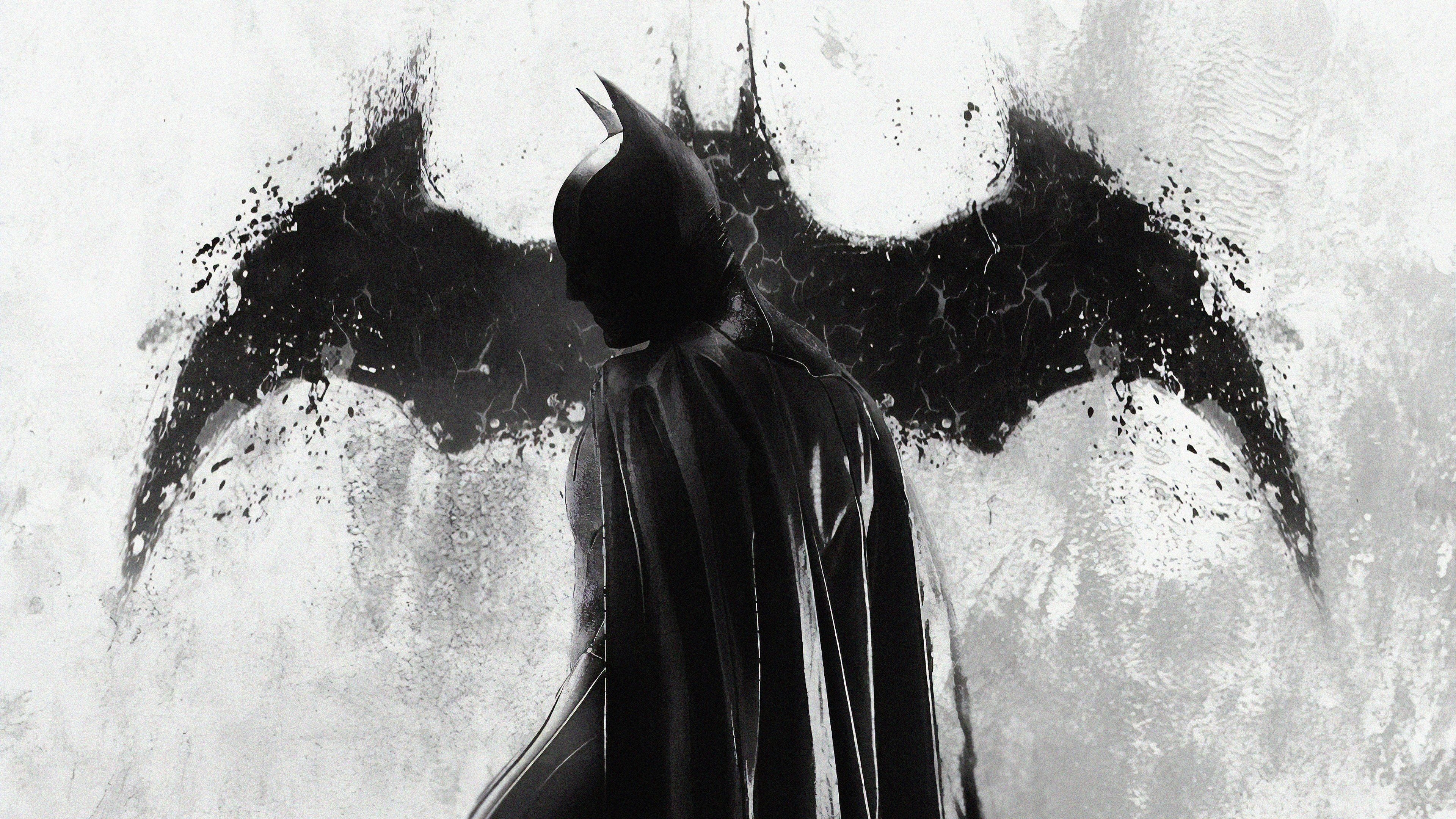 3840x2160 4k Batman Monochrome, HD Superheroes, 4k Wallpaper, Image, Background, Photo and Picture, Desktop