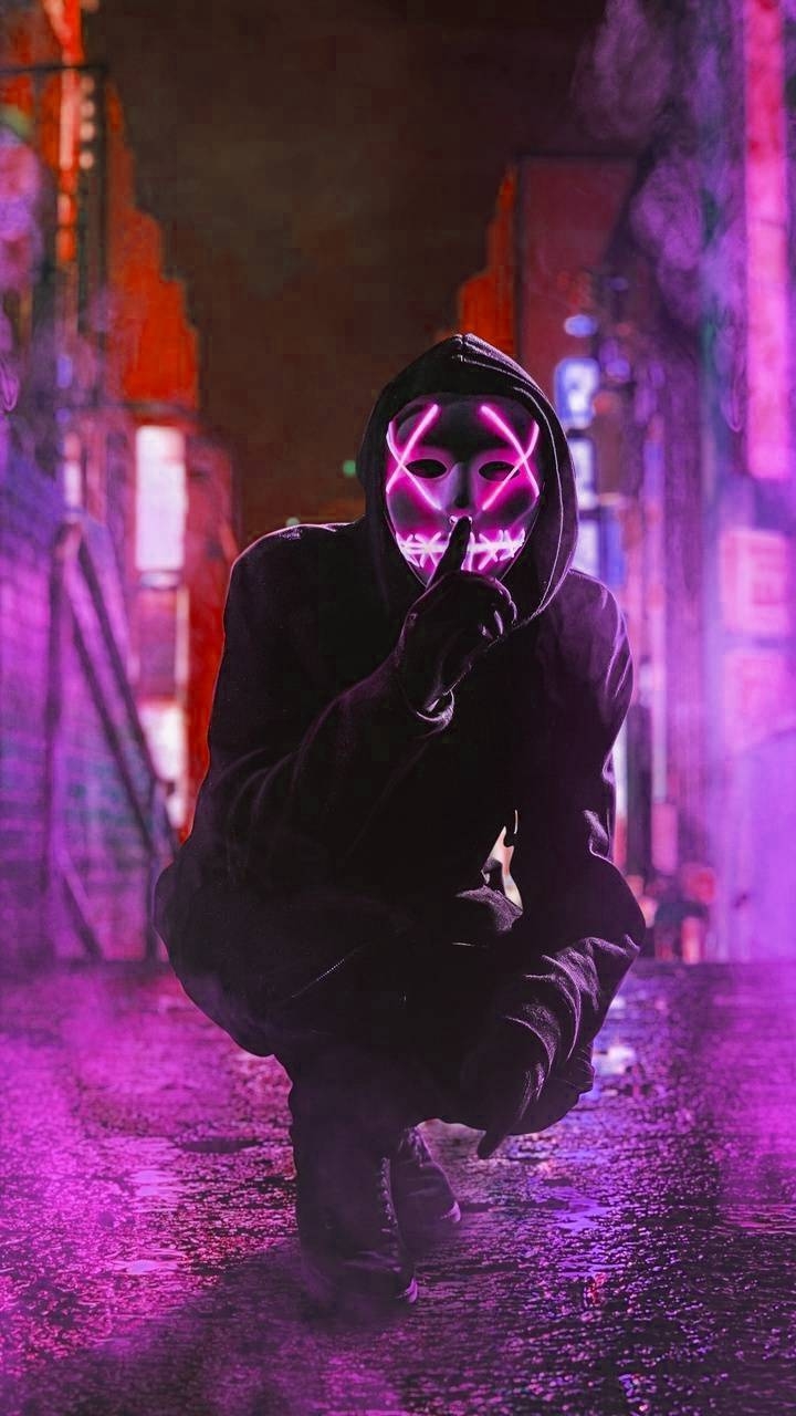 720x1280 Neon mask wallpaper, Phone