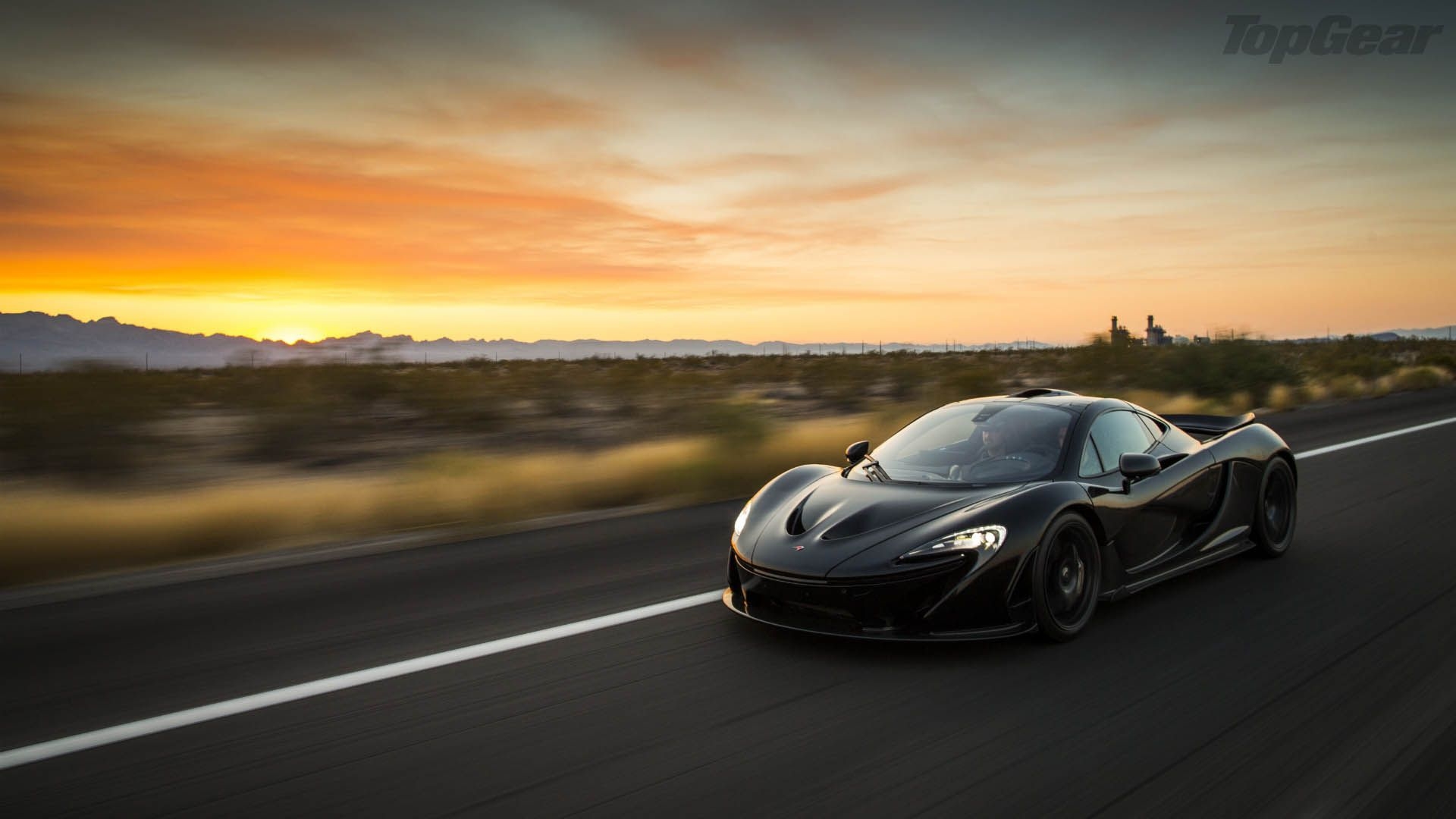 1920x1080 Top Gear Supercar: Black McLaren P1 at Sunrise, Desktop