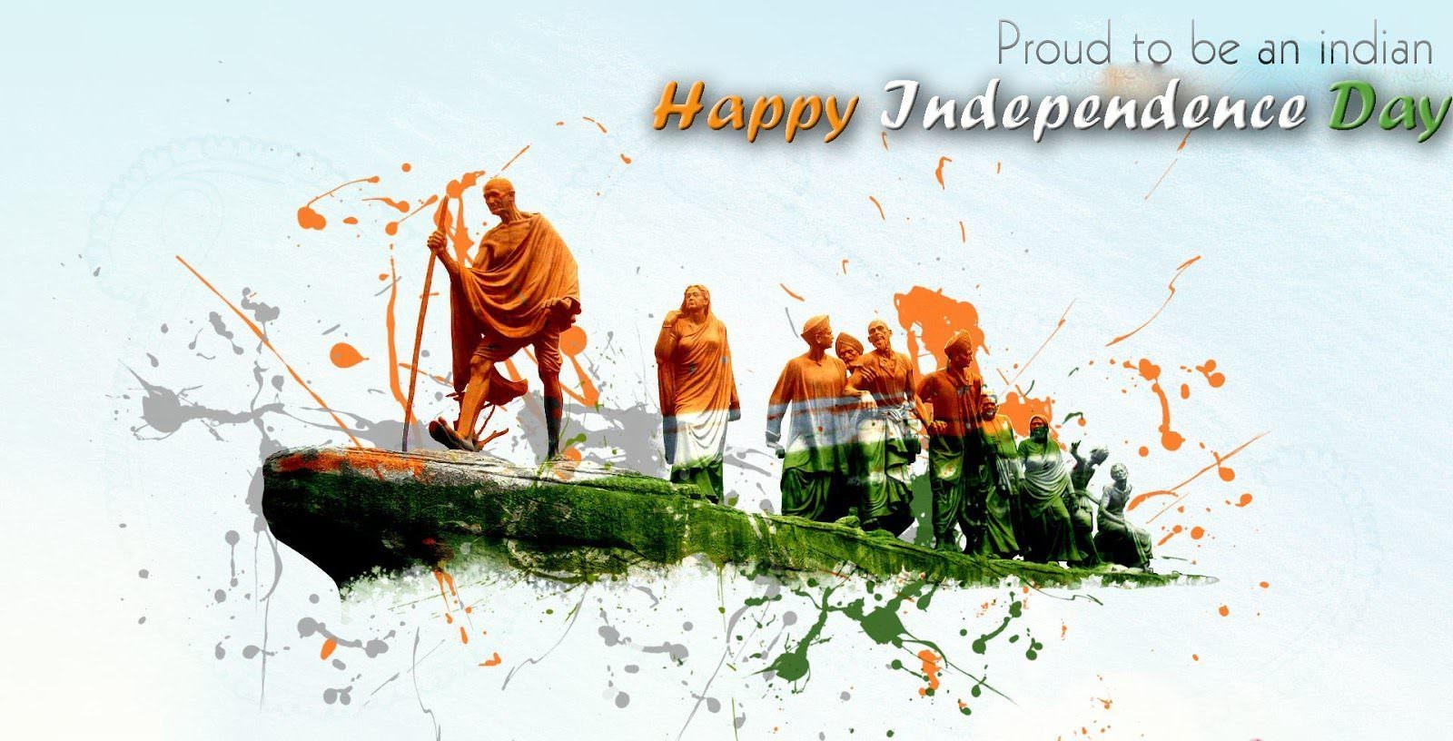 1600x820 Happy 72th Independence Day of India HD Wallpaper with Quotes, Desktop