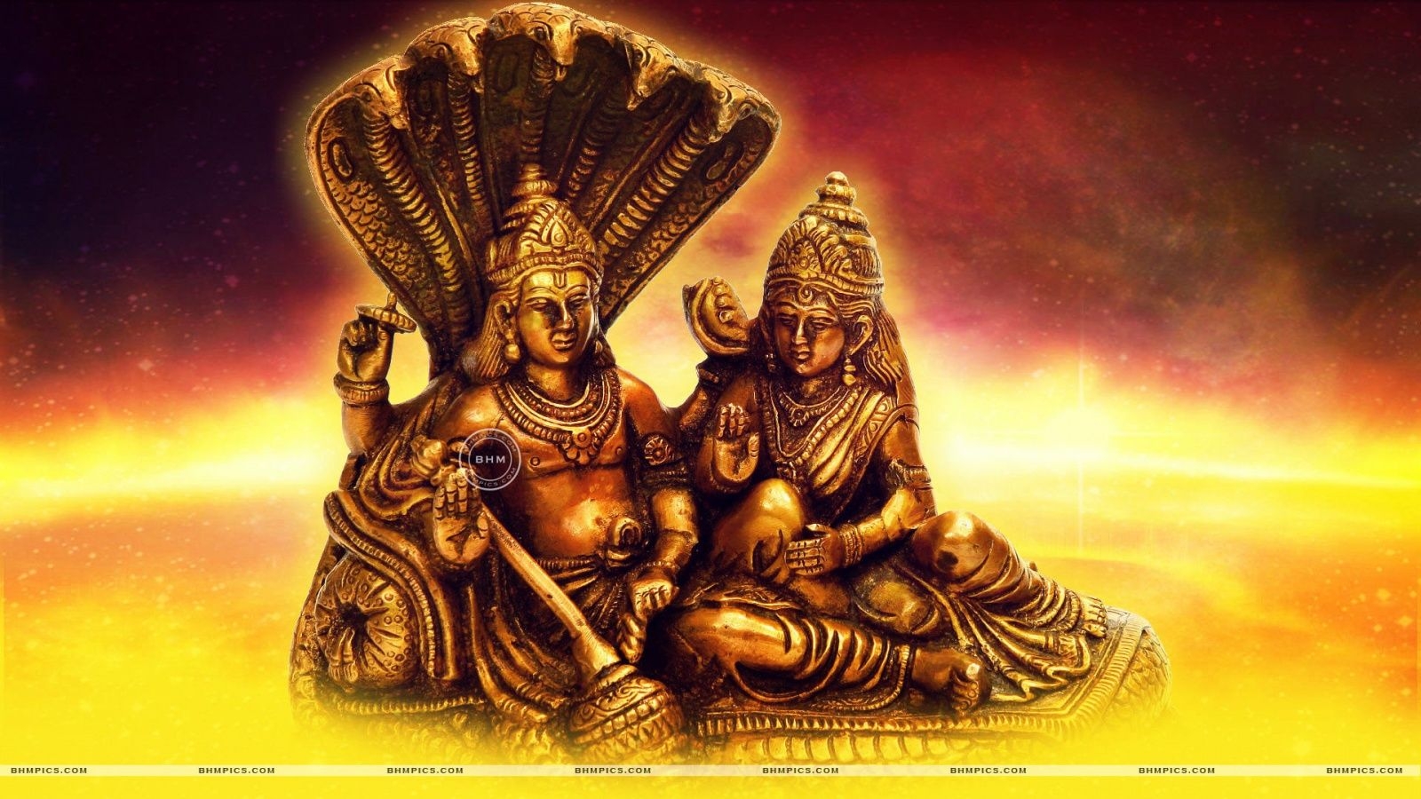 1600x900 Lord Vishnu And Goddess Lakshmi Wallpaper, Desktop