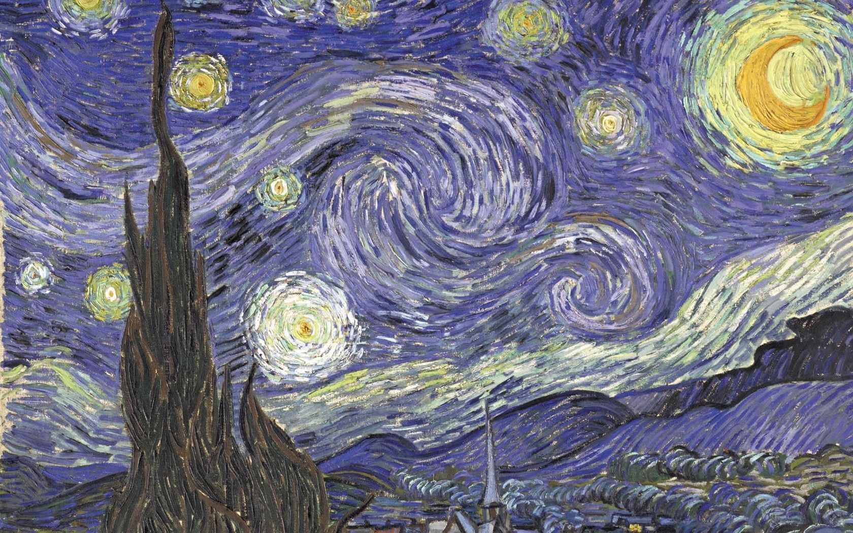 1680x1050 Famous Paintings Wallpaper. Starry night van gogh, Gogh the starry night, Van gogh paintings, Desktop