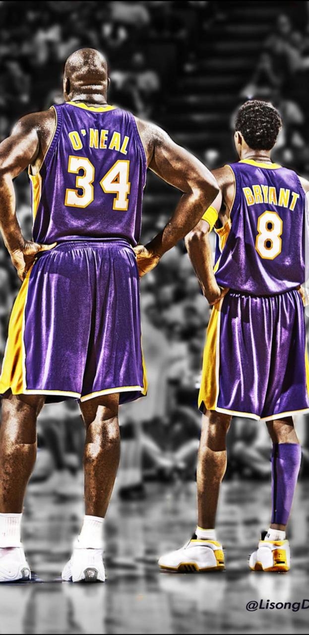 630x1280 Lakers Shaq Kobe wallpaper, Phone