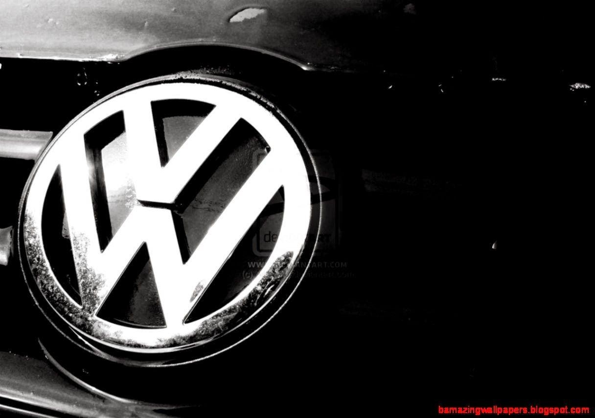 1220x860 Volkswagen Logo Black Background, Desktop