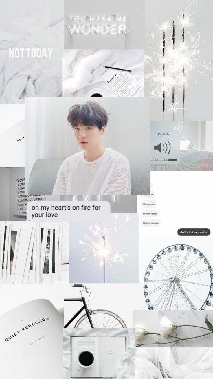 740x1310 Suga lockscreen branco estético. Bts papel de parede, Suga, Phone