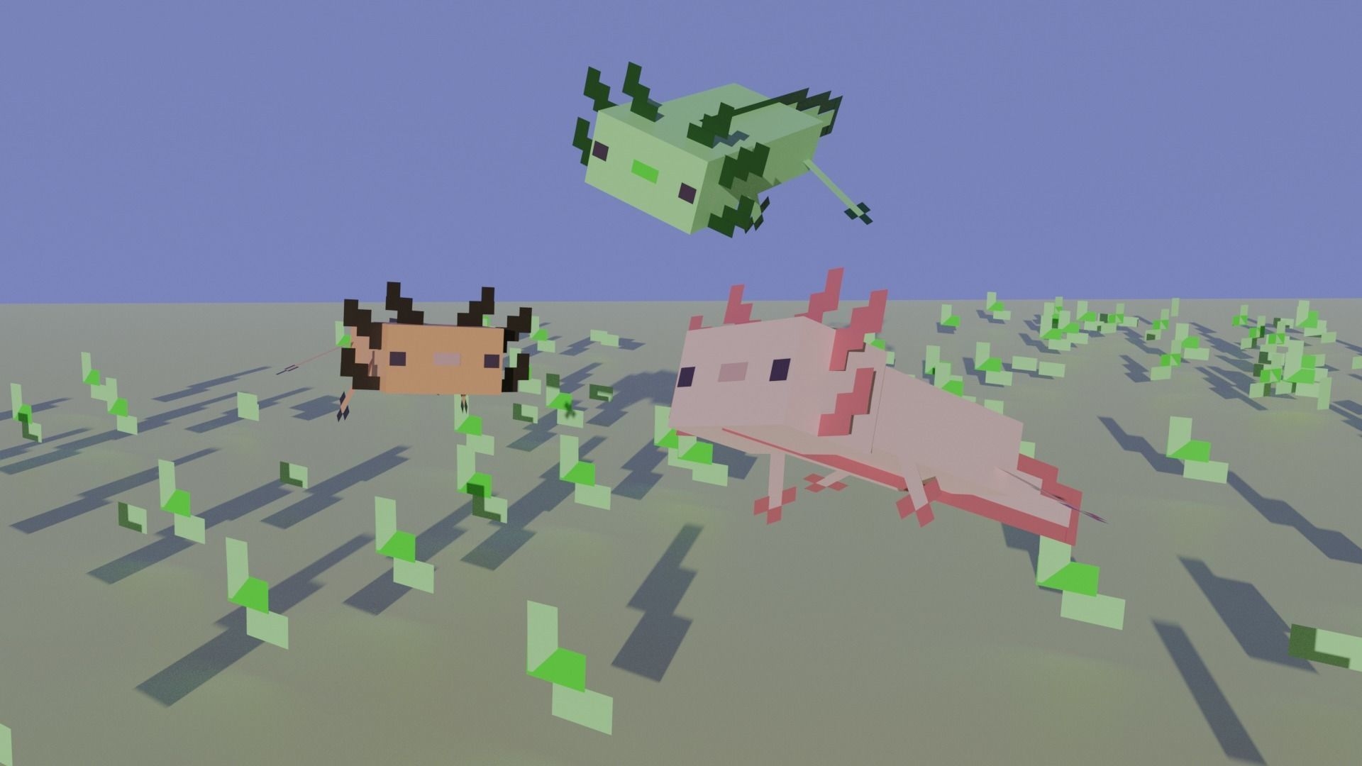 1920x1080 minecraft axolotl modle 3D model BLEND, Desktop