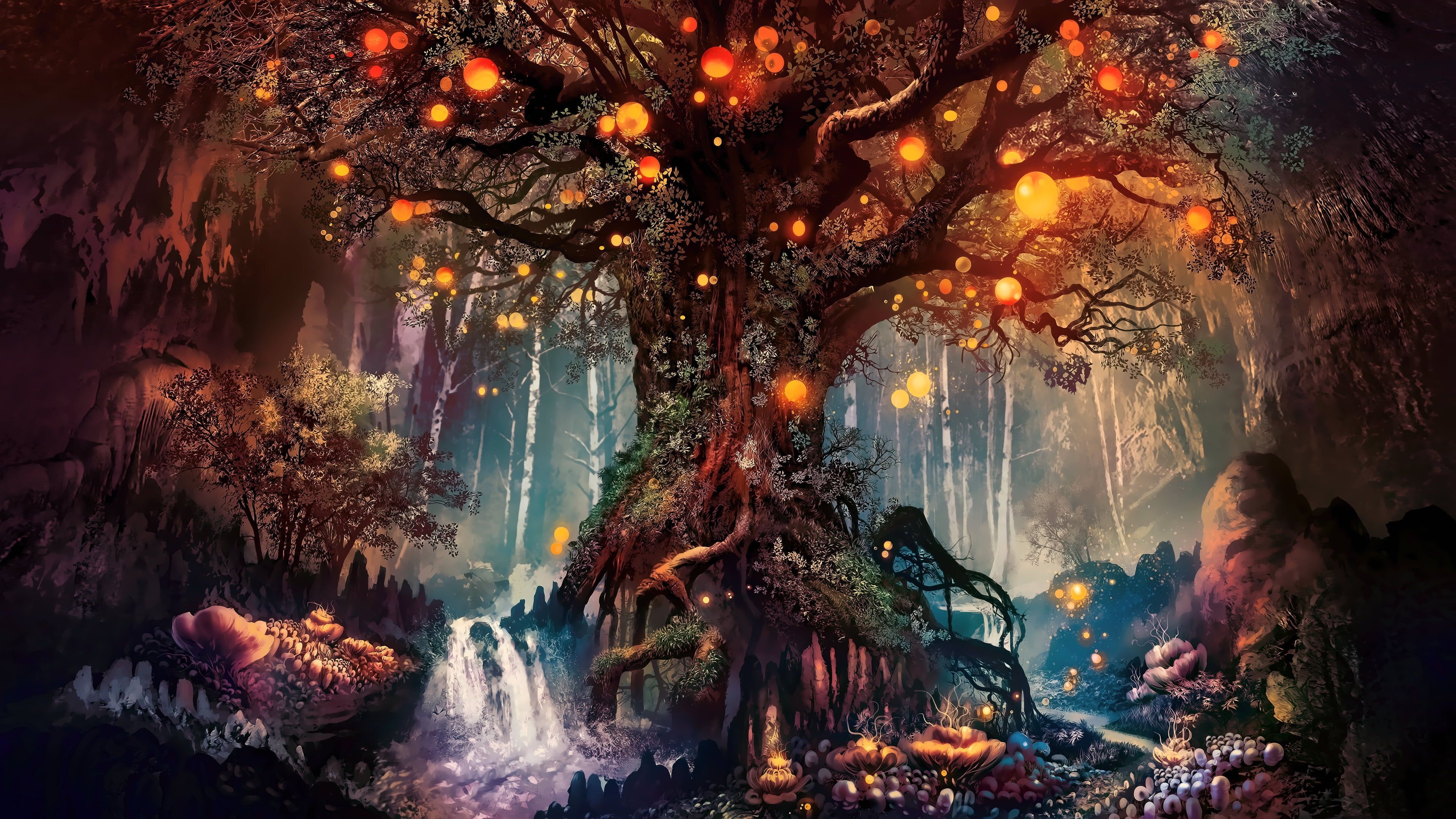 3840x2160 tree wallpaper fantasy art #artwork fan art #trees #nature K #wallpaper #hdwallpaper #desktop. Fantasy tree, 1920x1200 wallpaper, Fantasy artwork, Desktop