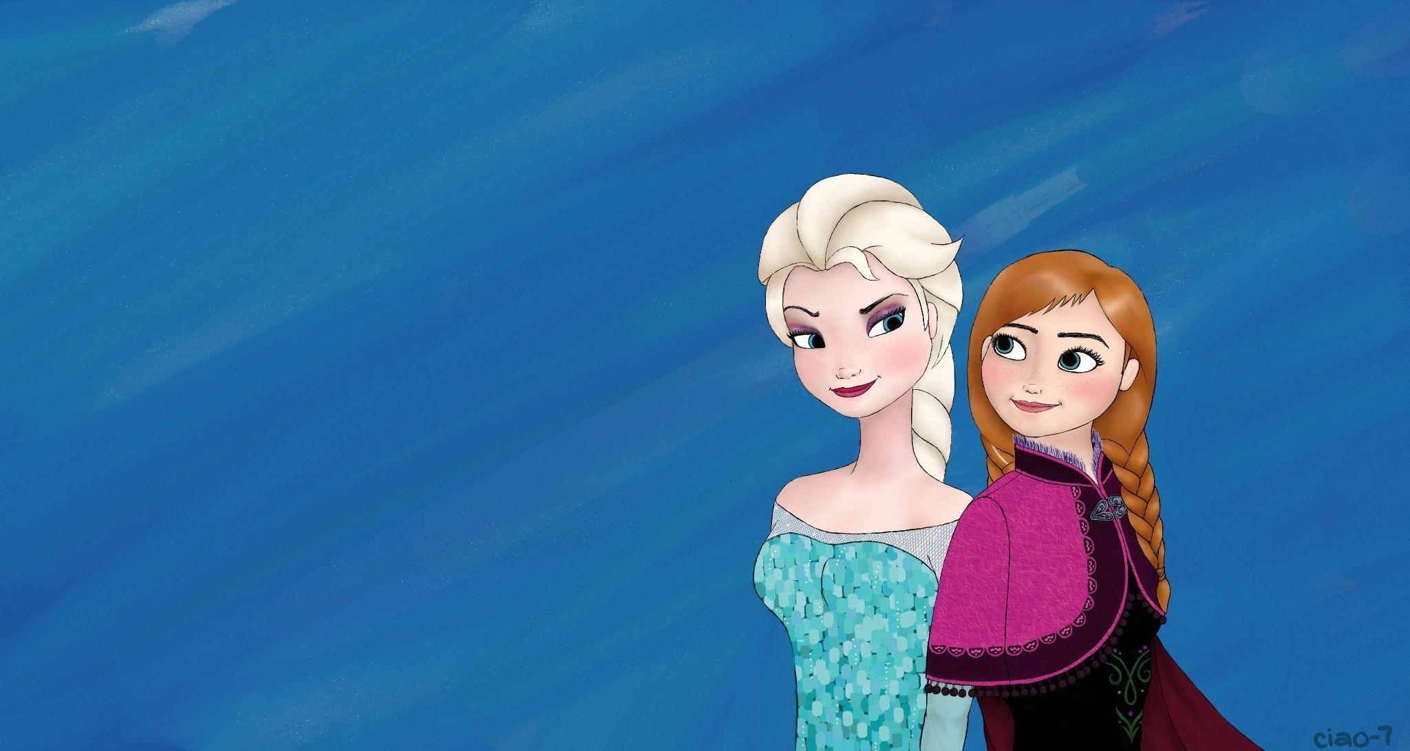 2050x1100 Elsa And Anna Wallpaper HD, Desktop