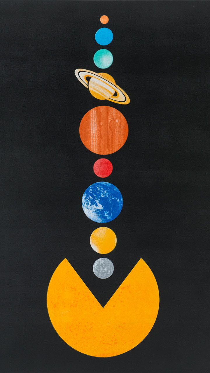 720x1280 PAC MAN Solar System Planets iPhone Wallpaper, Phone