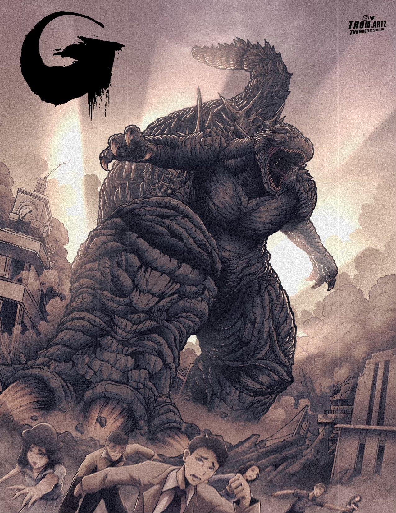 1280x1650 Godzilla minus one, Phone