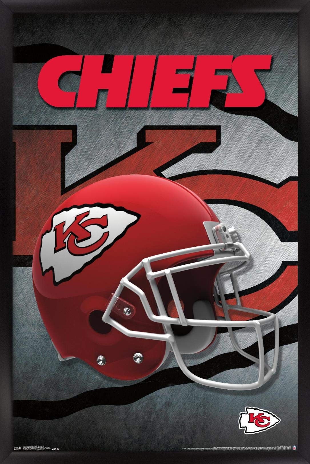 1090x1630 Trends International NFL Kansas City Chiefs 16 Wall Poster, 22.375 x Black Framed Version, Sports & Outdoors, Phone