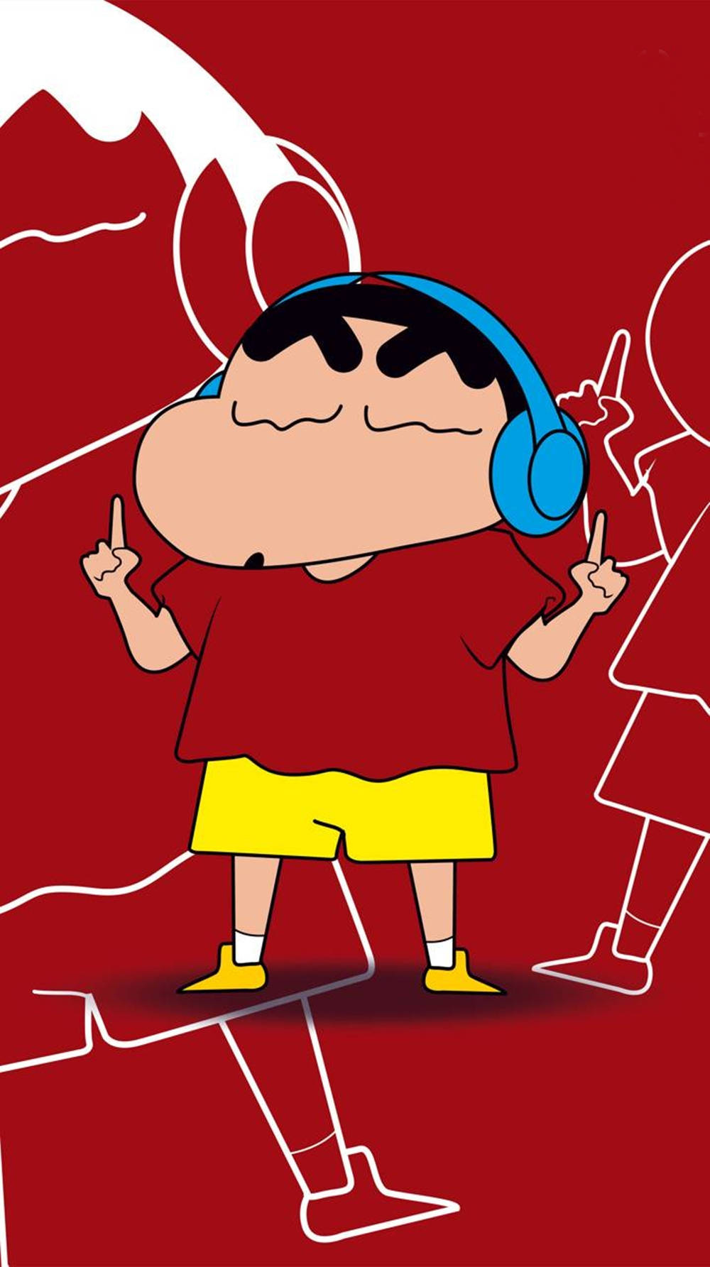 1000x1790 Download Music Lover Shin Chan iPhone Wallpaper, Phone